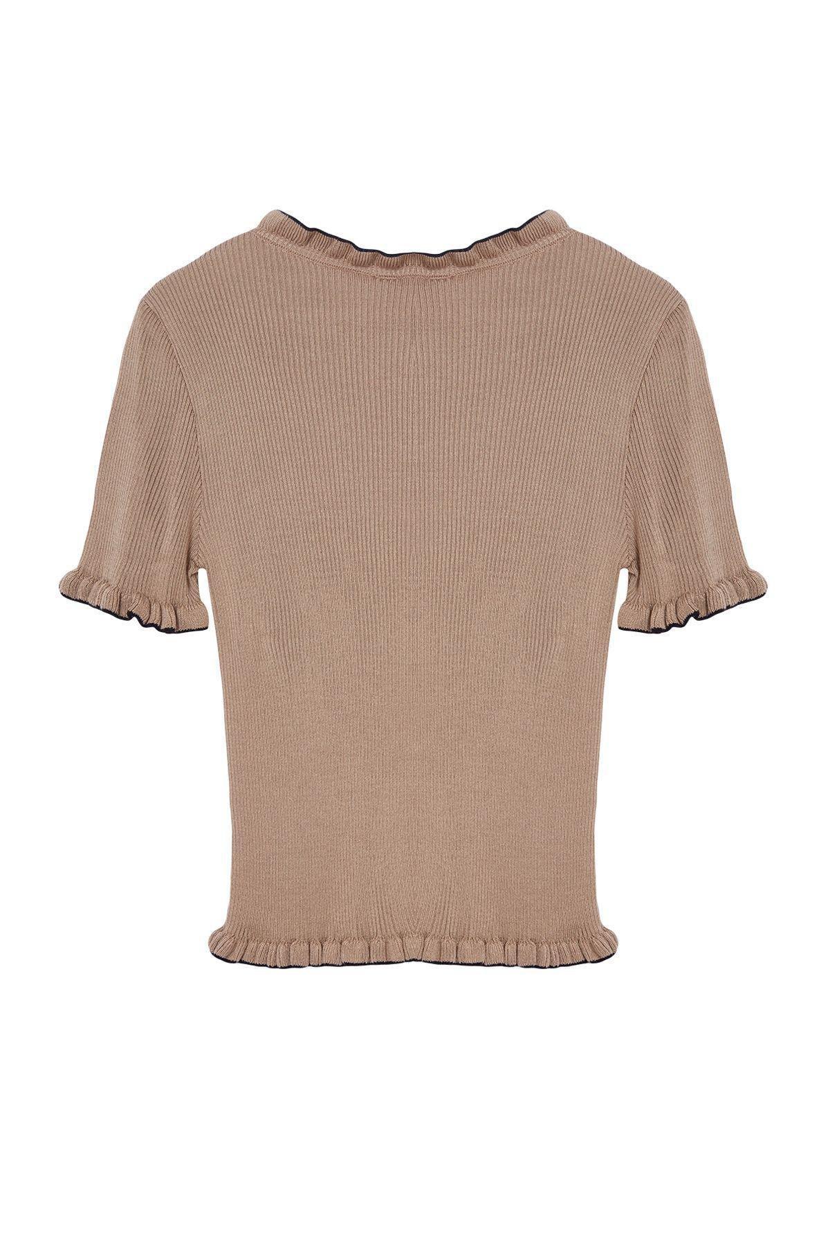 Mink Ruffle Detailed Knitwear Cardigan TWOAW25HI00203, , large image number 5