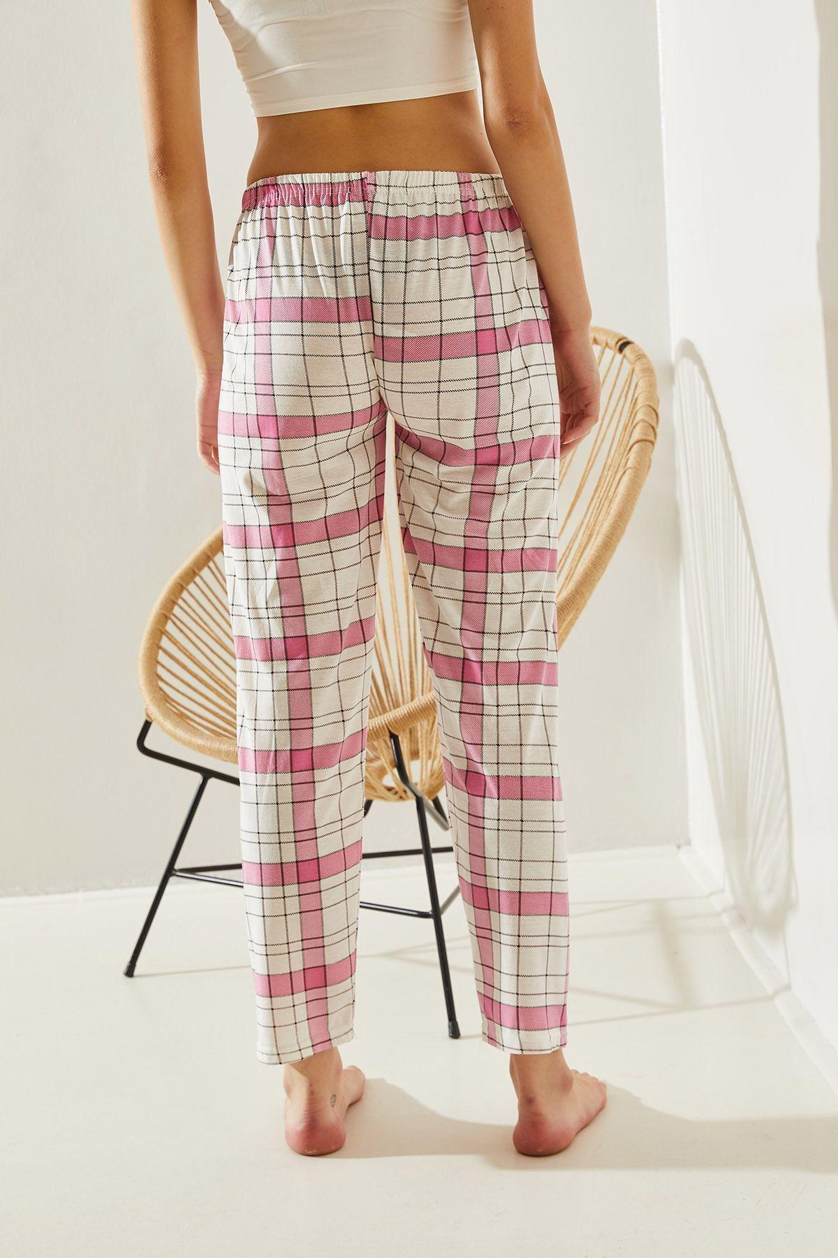 Pink Patterned Pyjama Bottoms, Pink-White, large image number 5