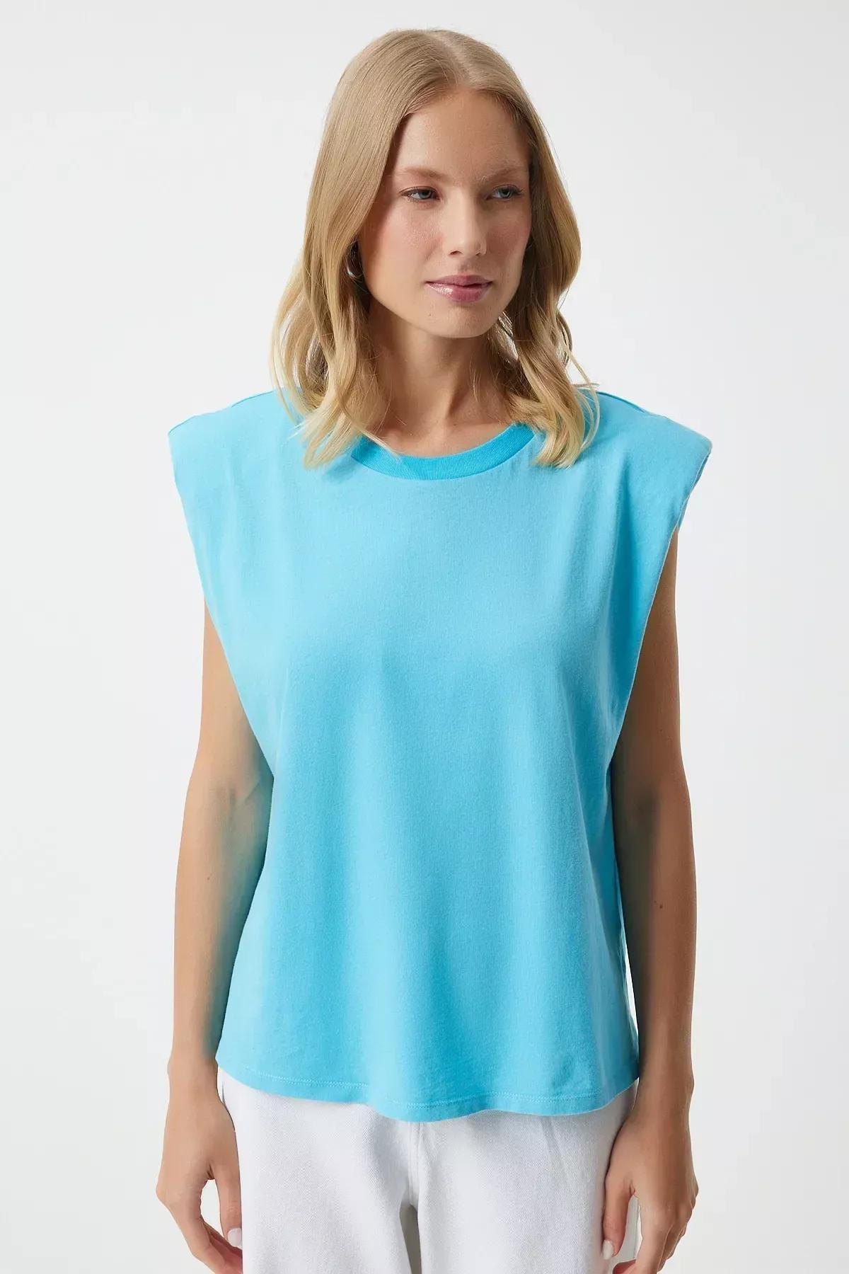 Blue Padded T-Shirt, Vivid Blue, large image number 3