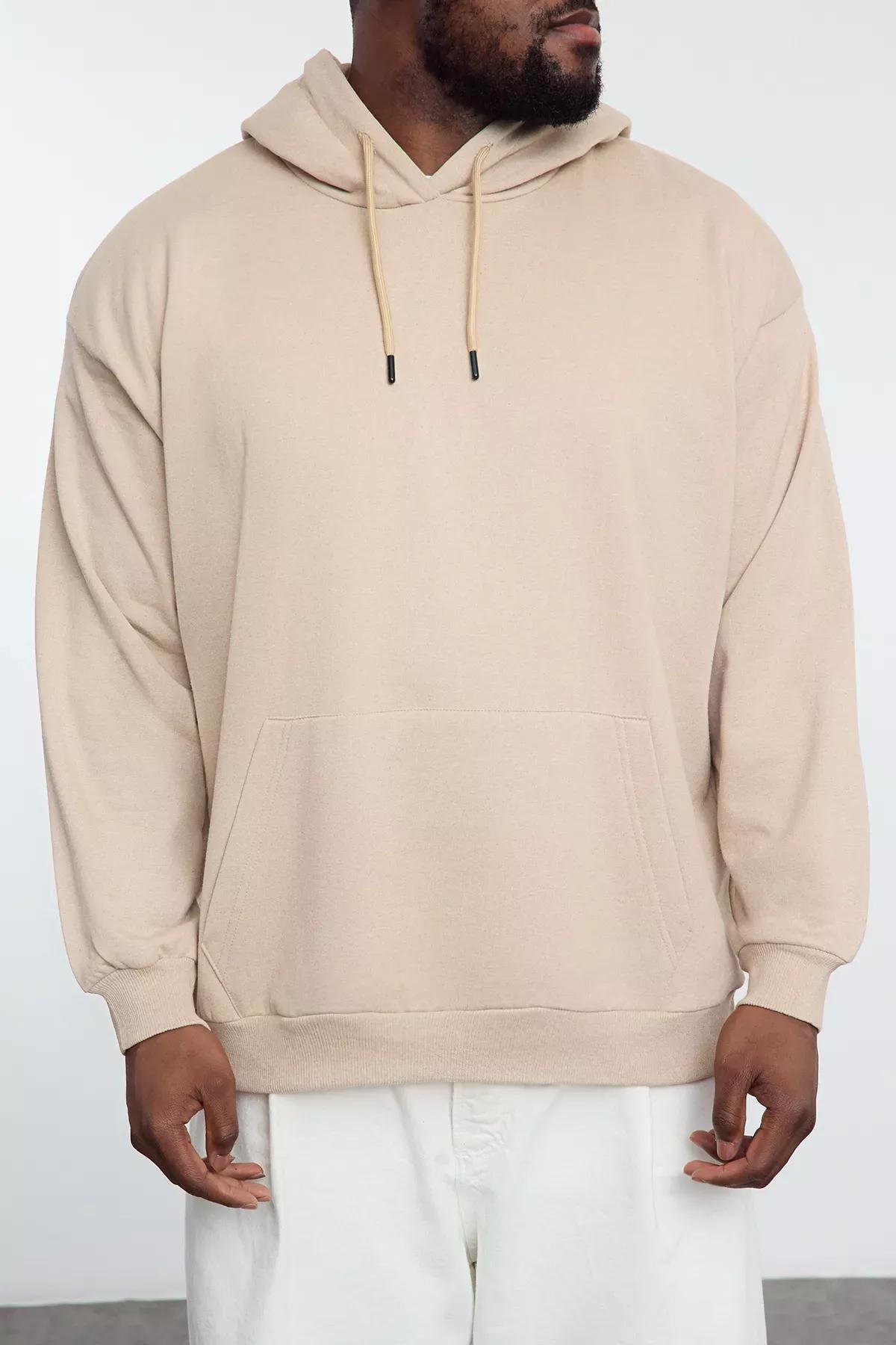 Grey Plus-Size hooded sweatshirt, , large image number 3