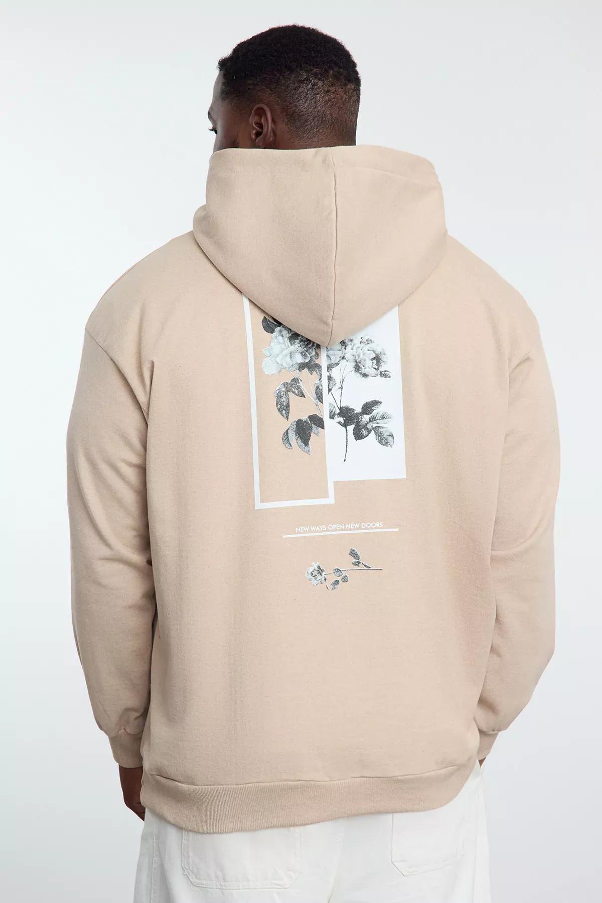 Grey Plus-Size hooded sweatshirt, , large image number 4
