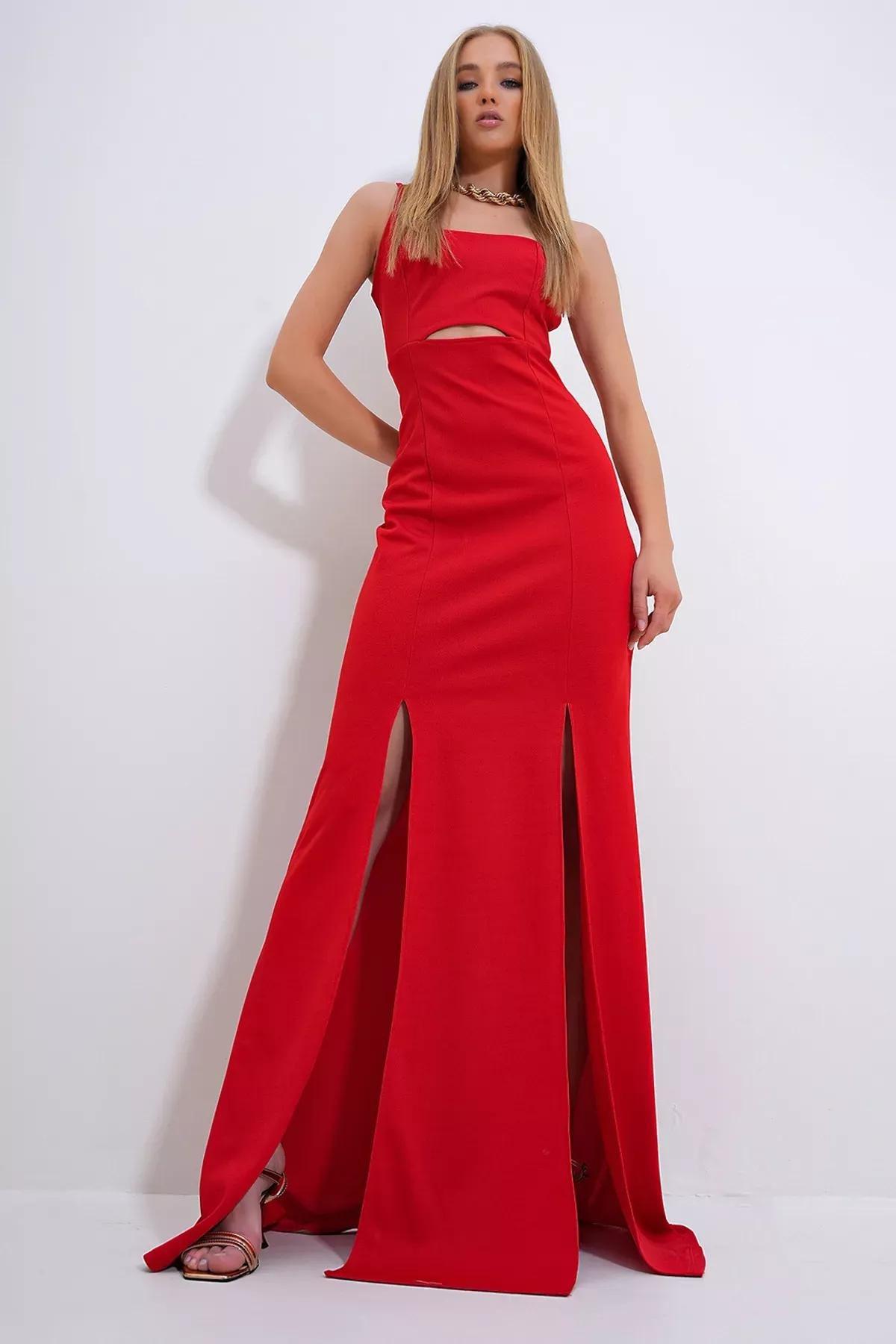 Red Cutout Bodycon Maxi Dress ALC-X12269, , large image number 0
