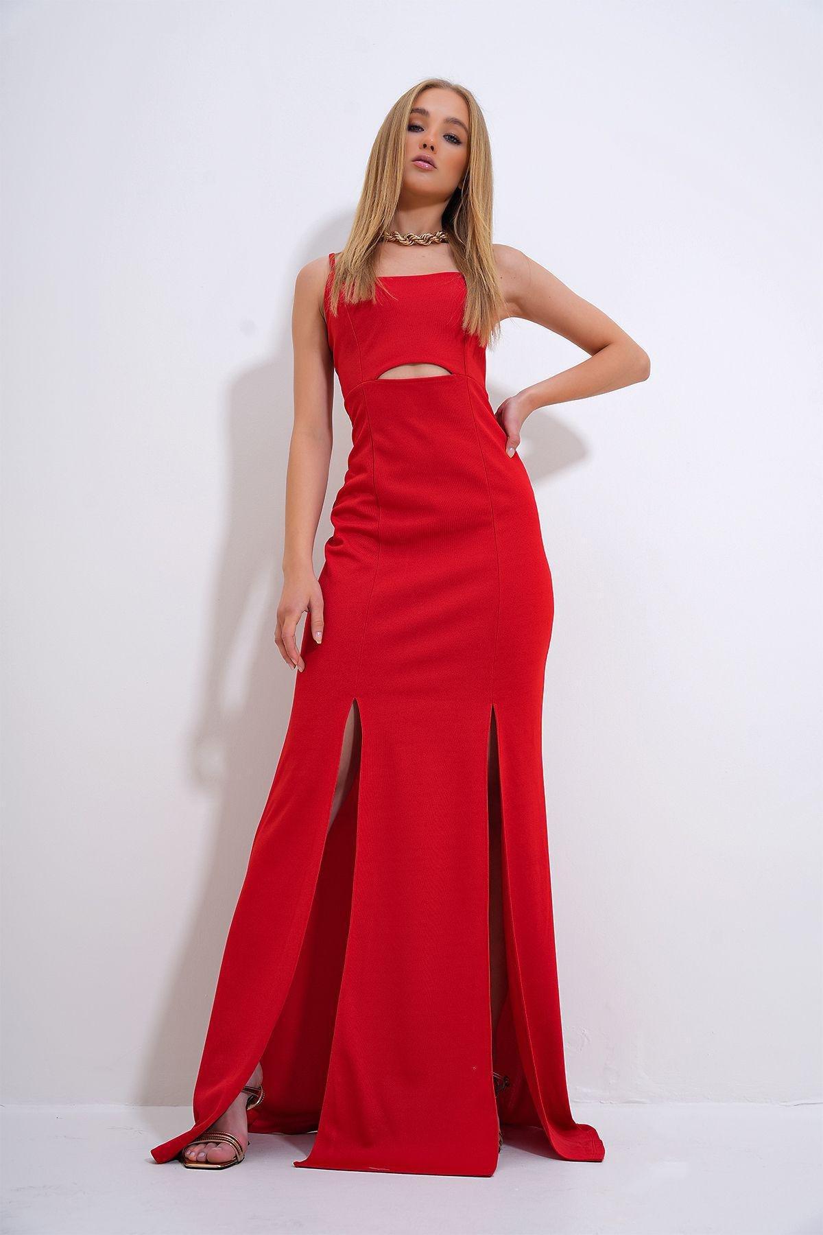 Red Cutout Bodycon Maxi Dress ALC-X12269, , large image number 1