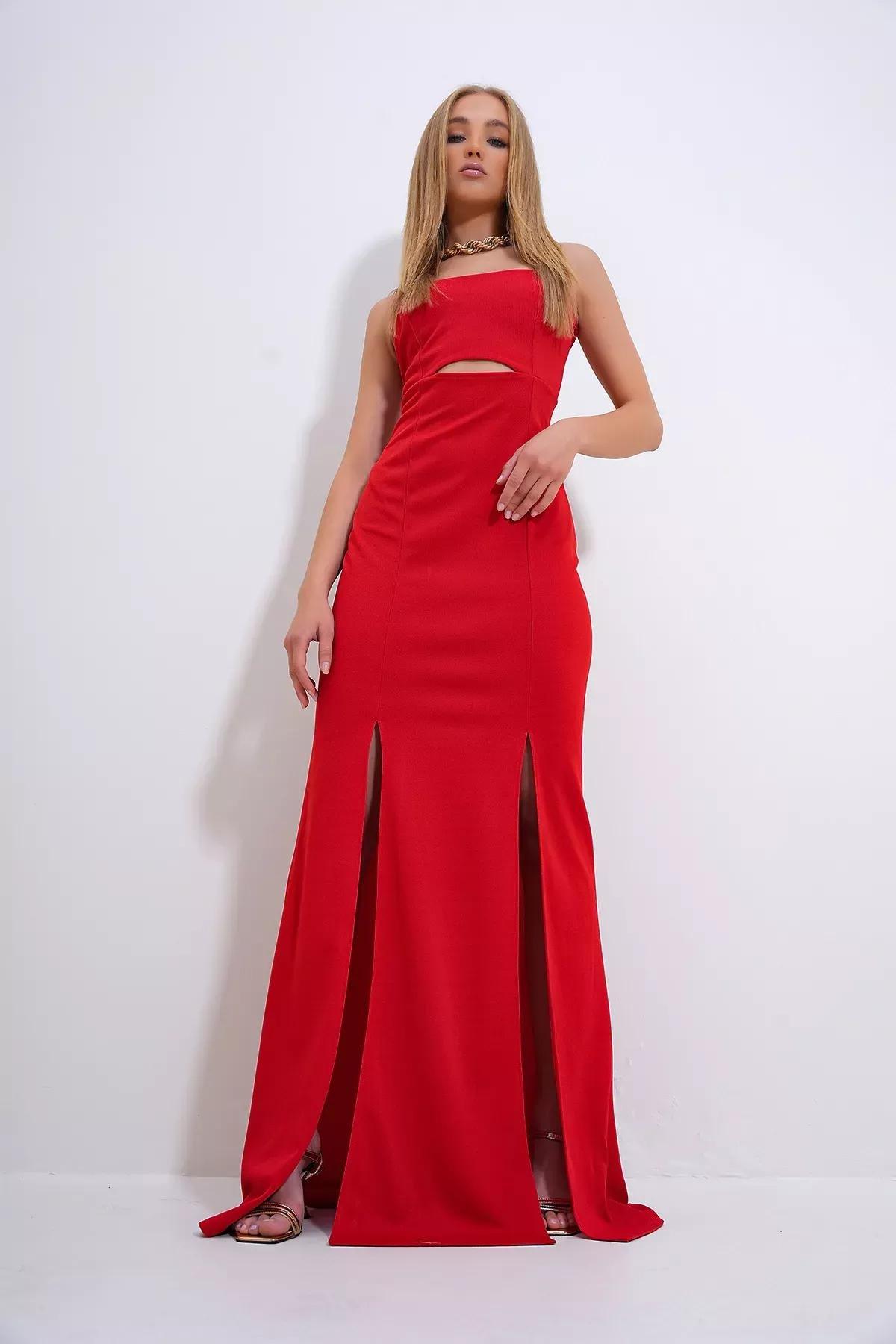 Red Cutout Bodycon Maxi Dress ALC-X12269, , large image number 3
