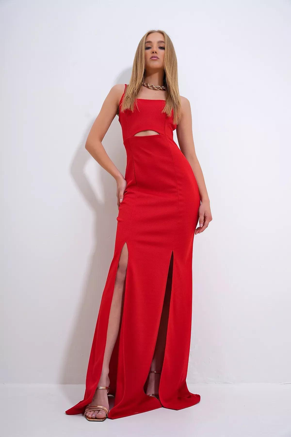 Red Cutout Bodycon Maxi Dress ALC-X12269, , large image number 4