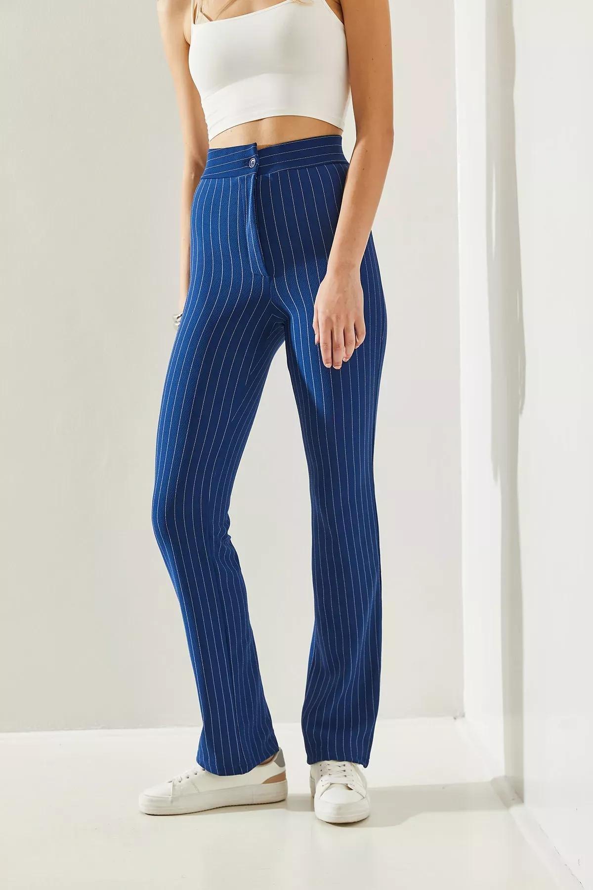 Womens Striped Palazzo Trousers 60251231, , large image number 6