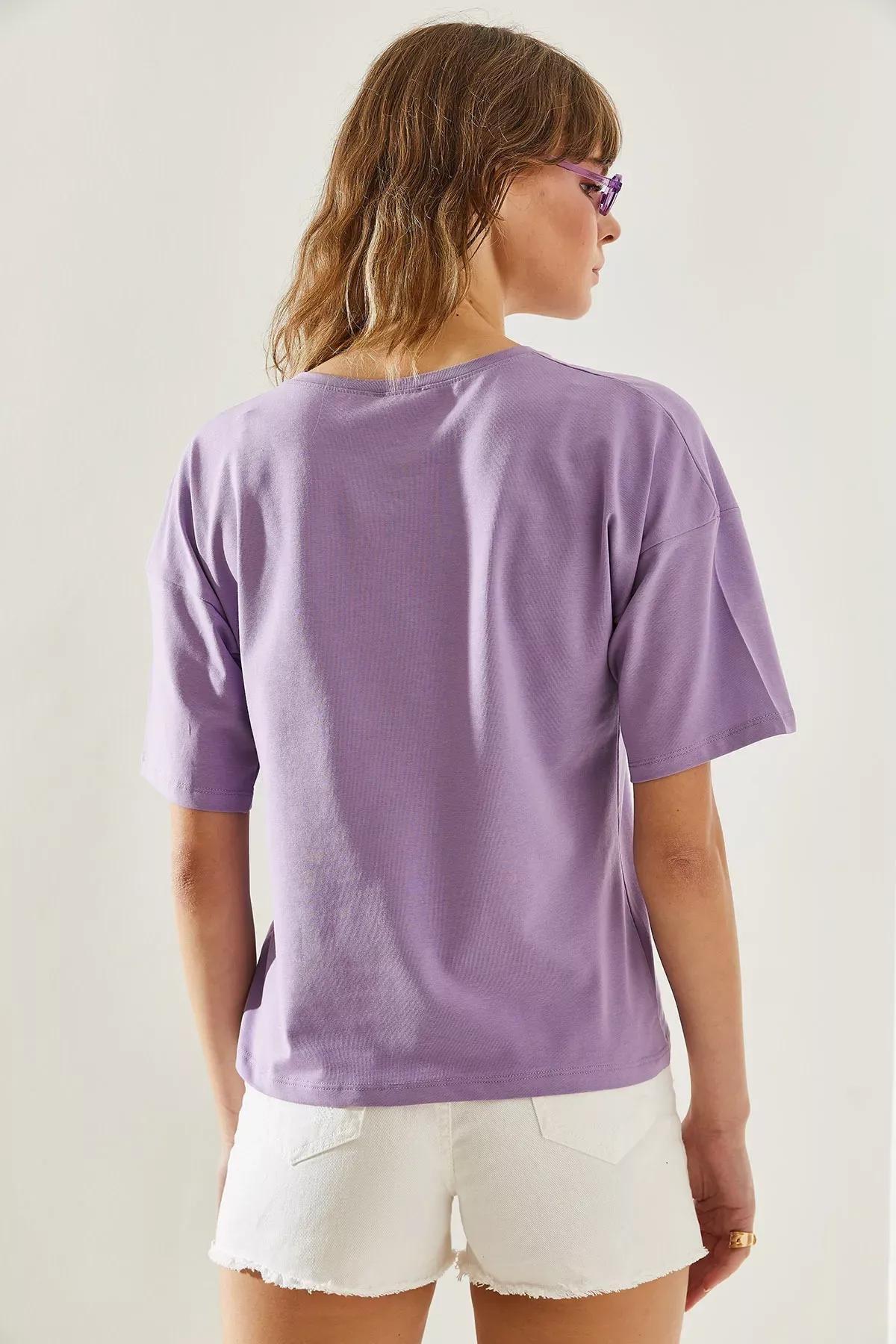 Womens V-Neck Short Sleeve Basic T-Shirt 60251204, , large image number 6