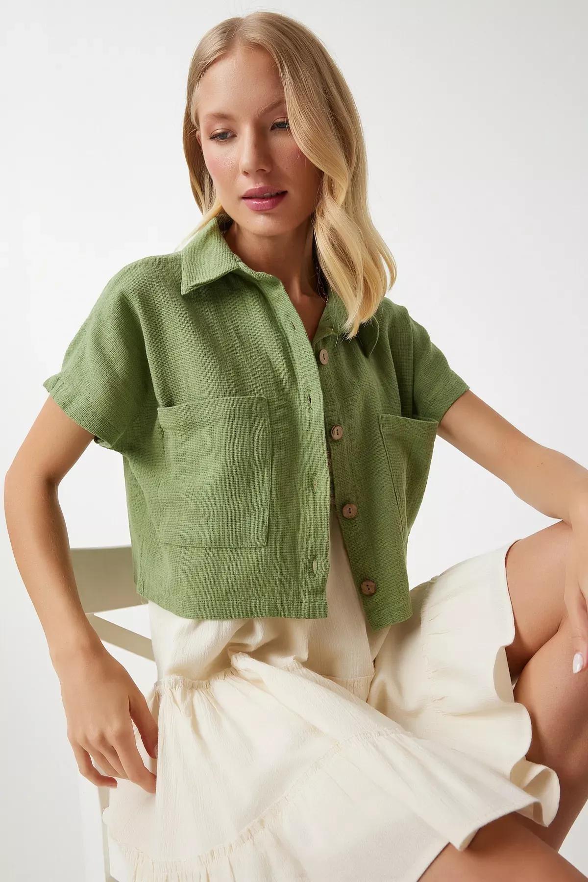 Womens Khaki Wide Pocket Textured Summer Bolero Jacket GP00004, , large image number 0