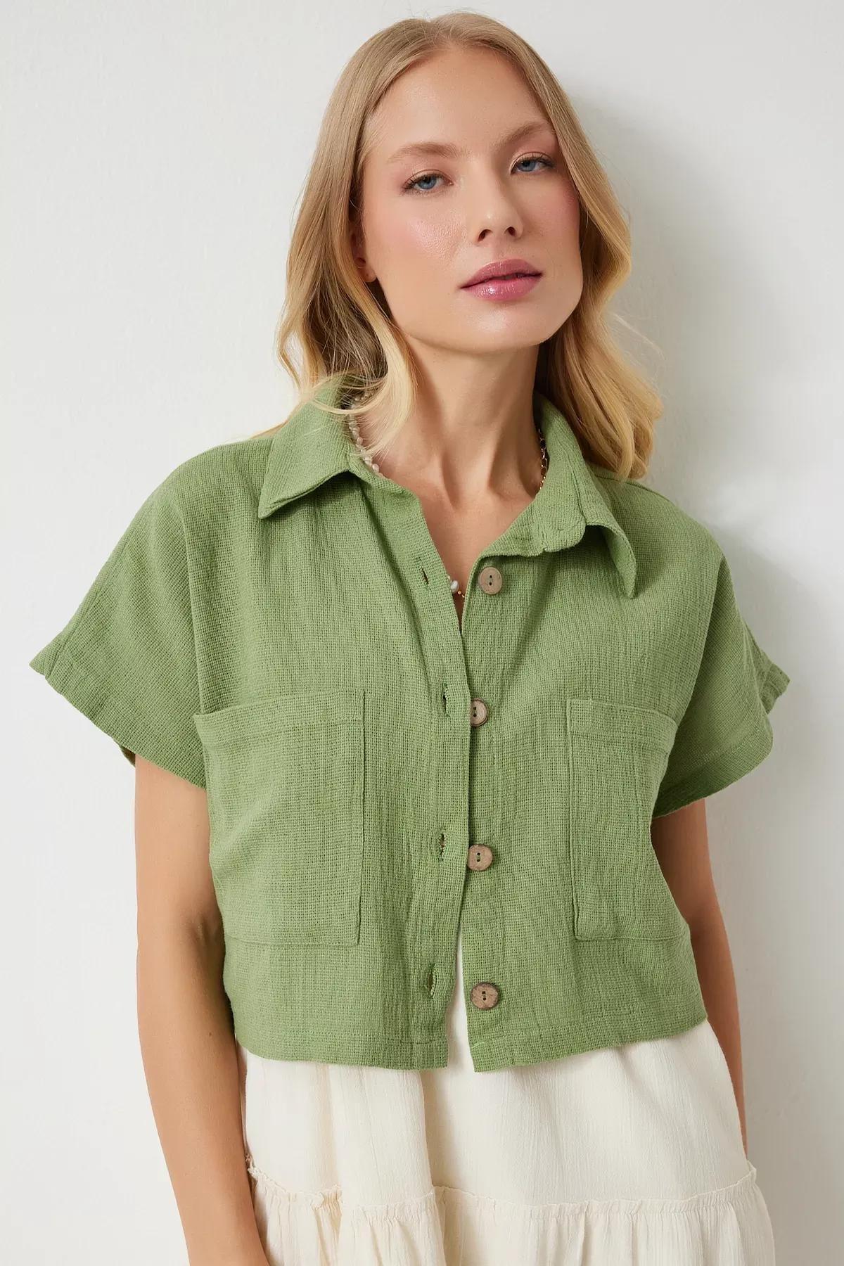 Womens Khaki Wide Pocket Textured Summer Bolero Jacket GP00004, , large image number 2