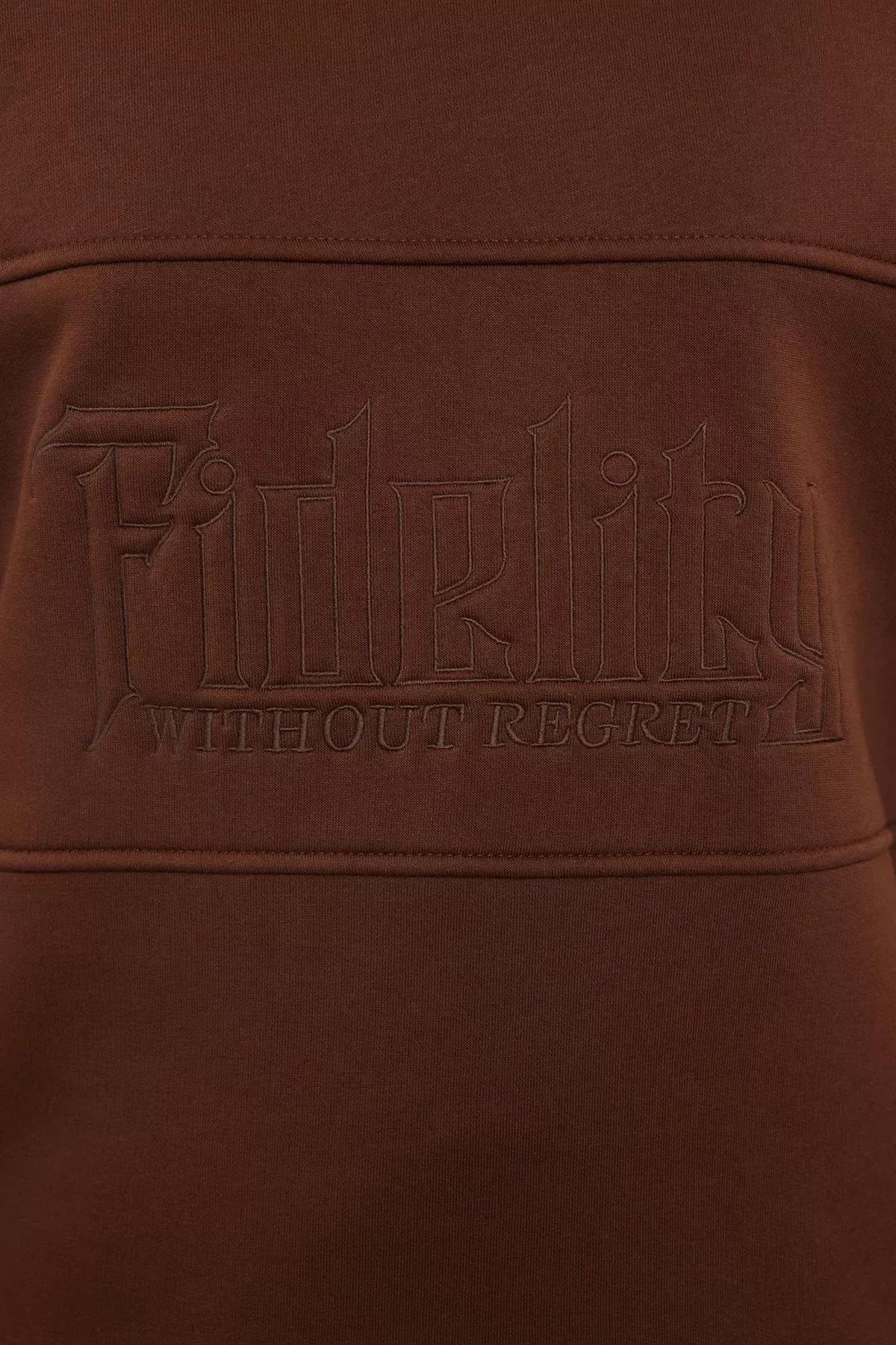 Brown Solid Casual Polar Fleece Hoodie, C101_6851, large image number 7