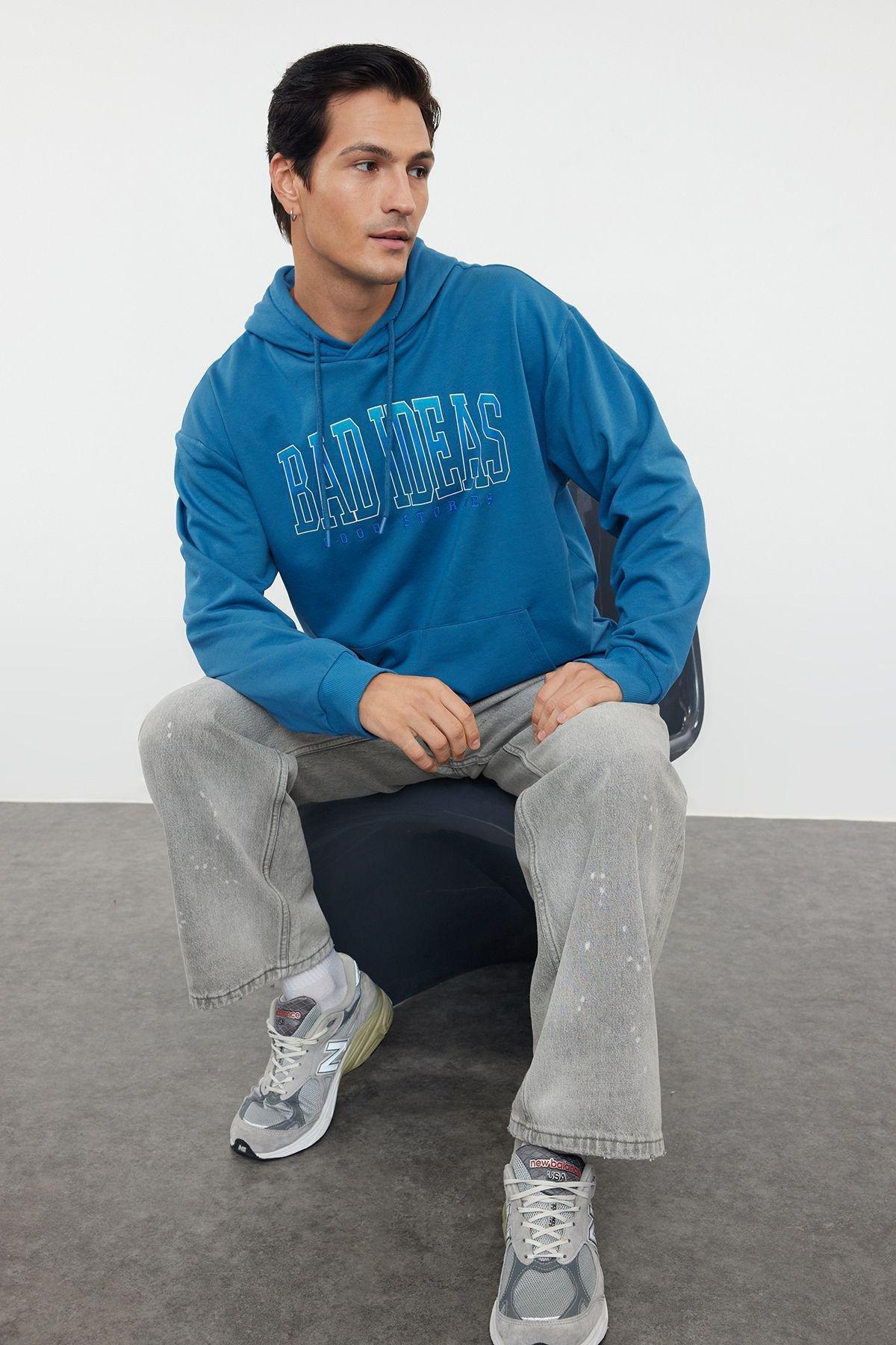 Text Printed Graphic Novelty Sweatshirt, Sax, large image number 0