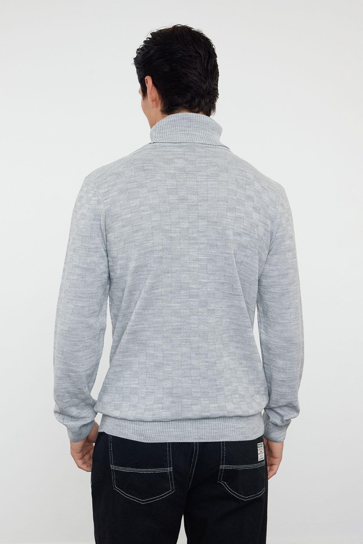Textured Knitwear Turtleneck Sweater, , large image number 4