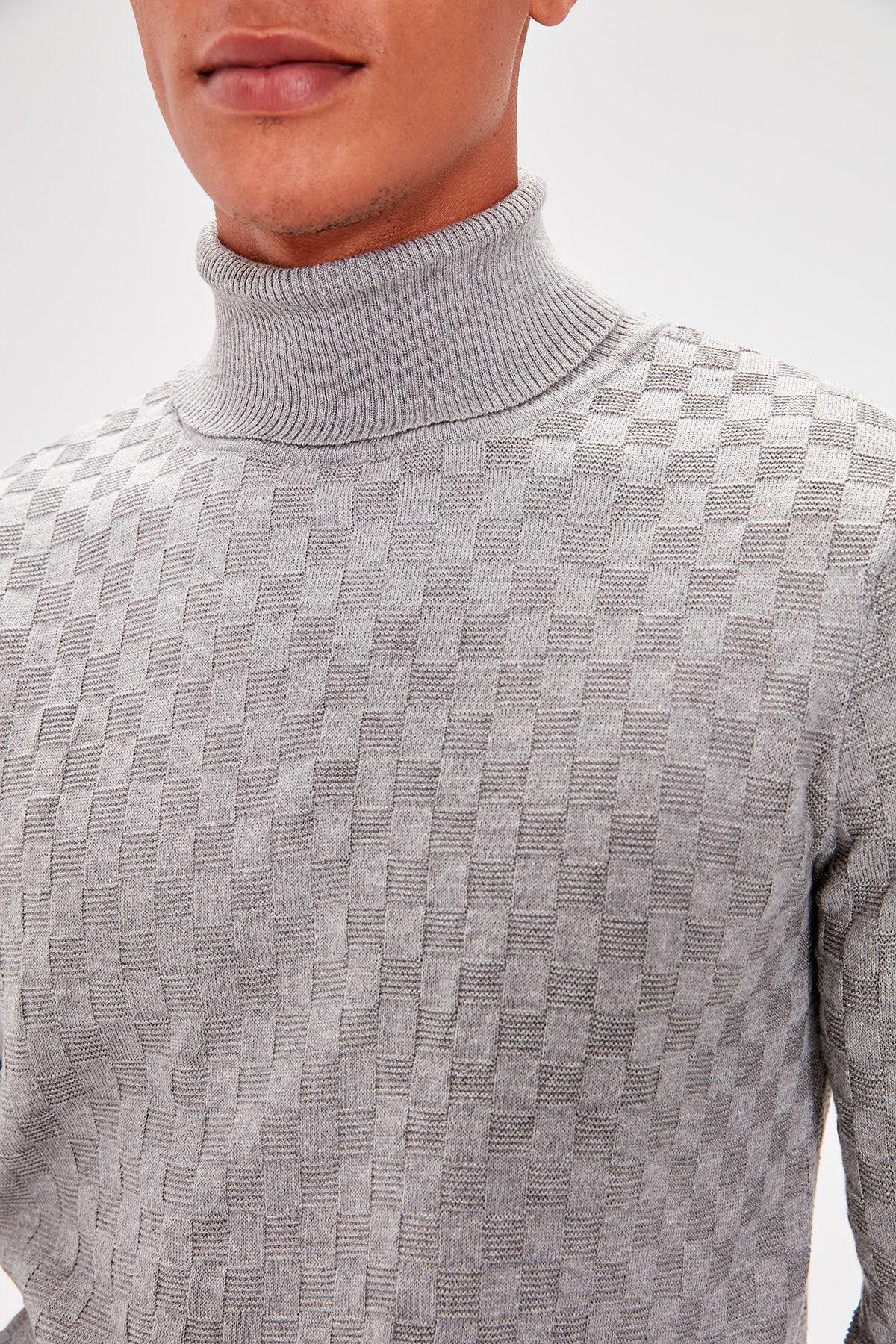 Textured Knitwear Turtleneck Sweater, , large image number 7