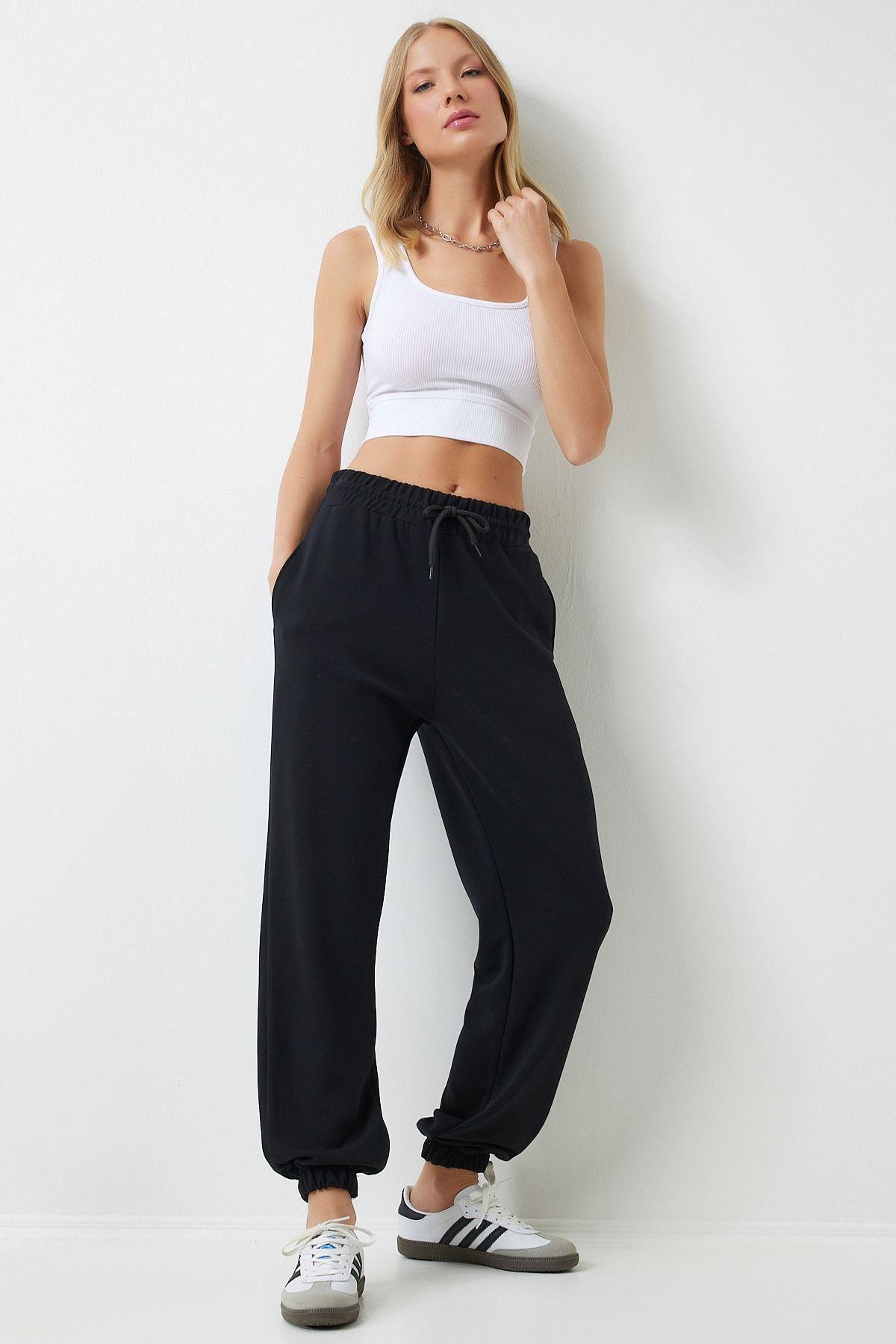 Black Textured Jogging Sweatpants, , large image number 0