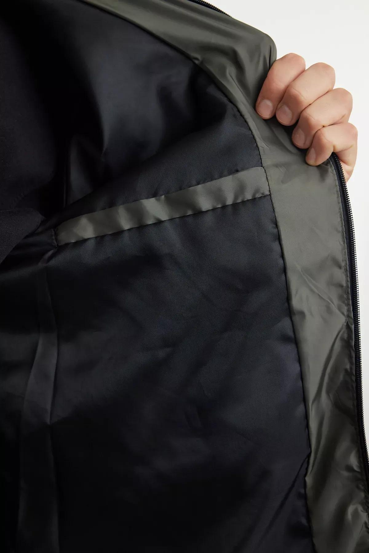 Green Hooded Seasonal Raincoat, Khaki, medium