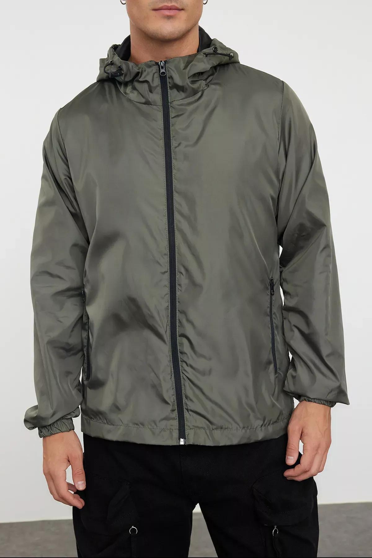 Green Hooded Seasonal Raincoat, , large image number 3