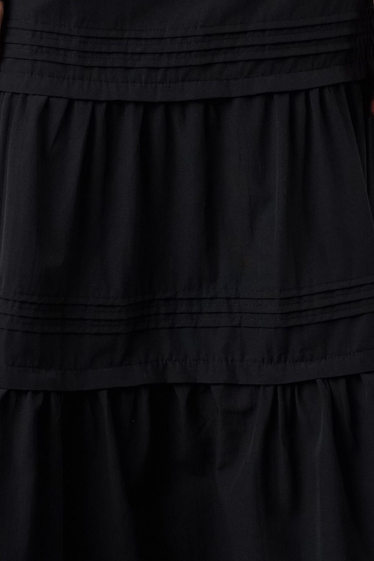 Black Long Woven Skirt with Cut-Out Skirt TCTAW25EE00000, , large image number 1
