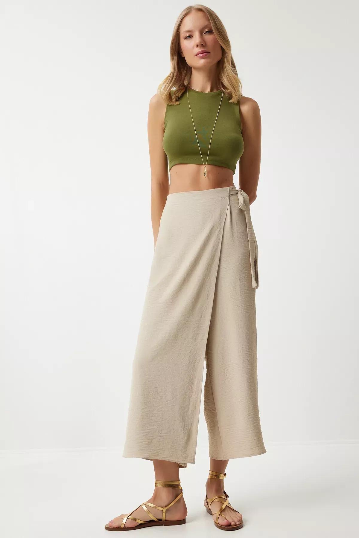 Cream Ayrobin Skirt Trousers, Cream, large image number 0
