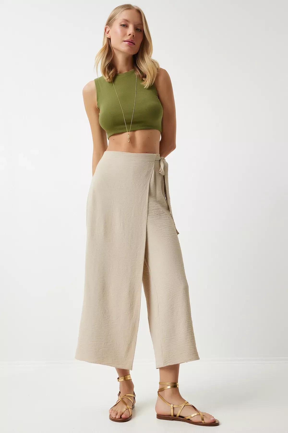 Cream Ayrobin Skirt Trousers, Cream, large image number 2