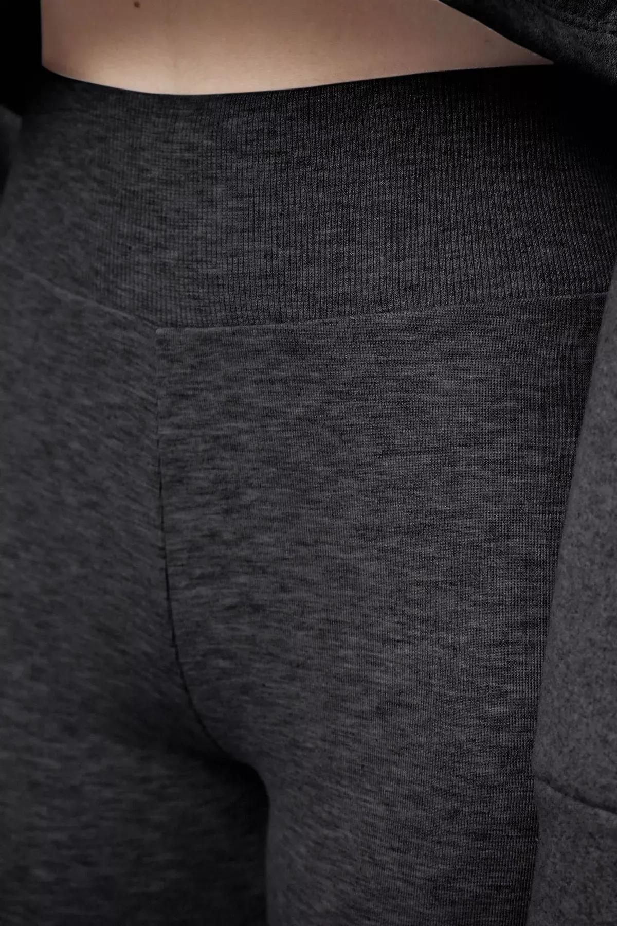 Grey Flare High-Waist Trousers, , large image number 2