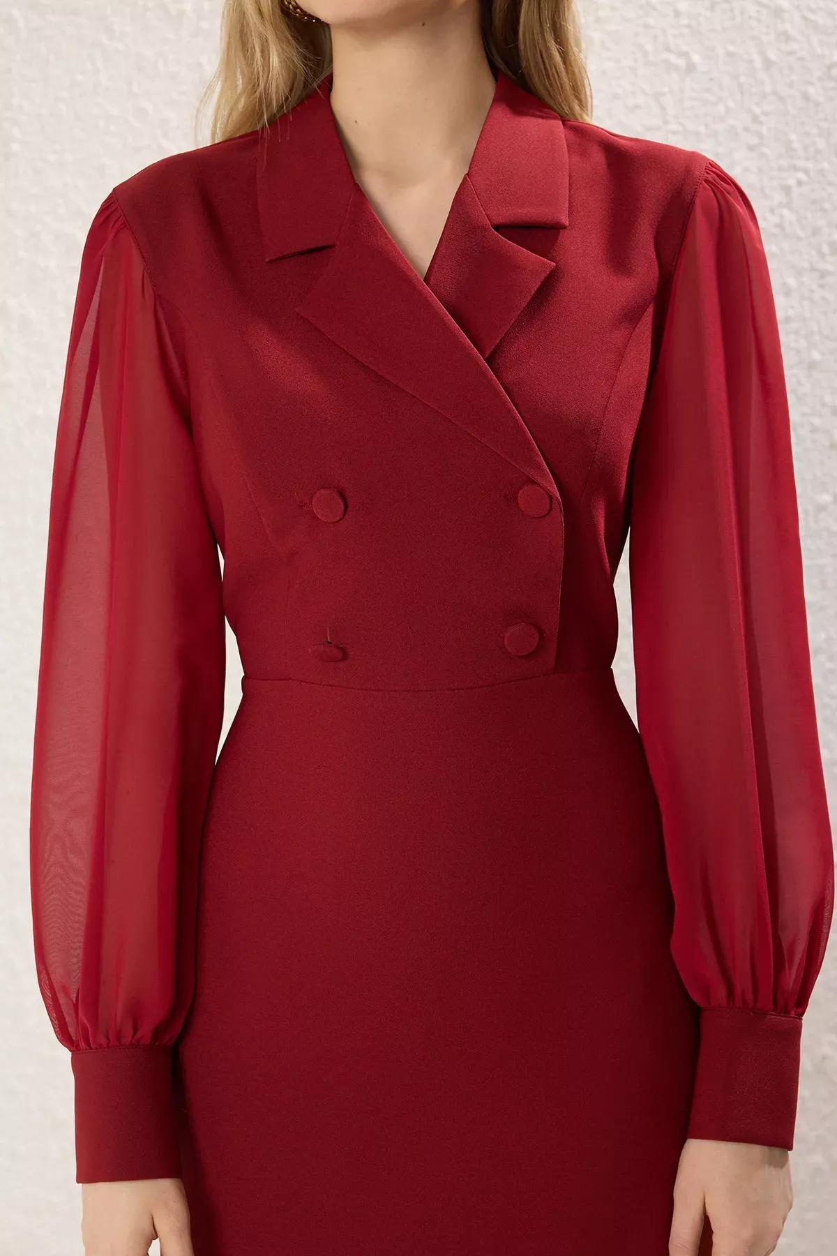 Burgundy Bodycon Midi Dress, , large image number 2