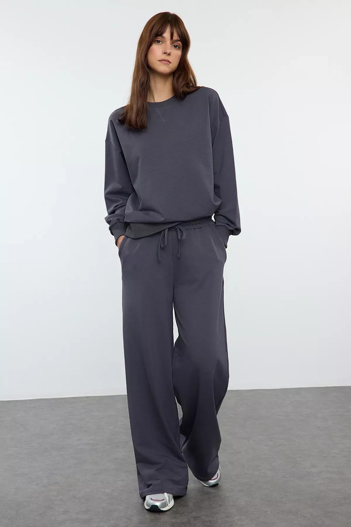 Grey Wide Leg Tracksuit Set of 2, , large image number 0
