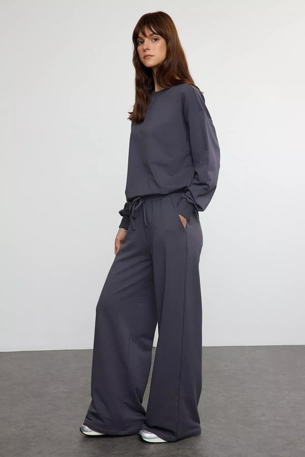 Grey Wide Leg Tracksuit Set of 2, , large image number 1