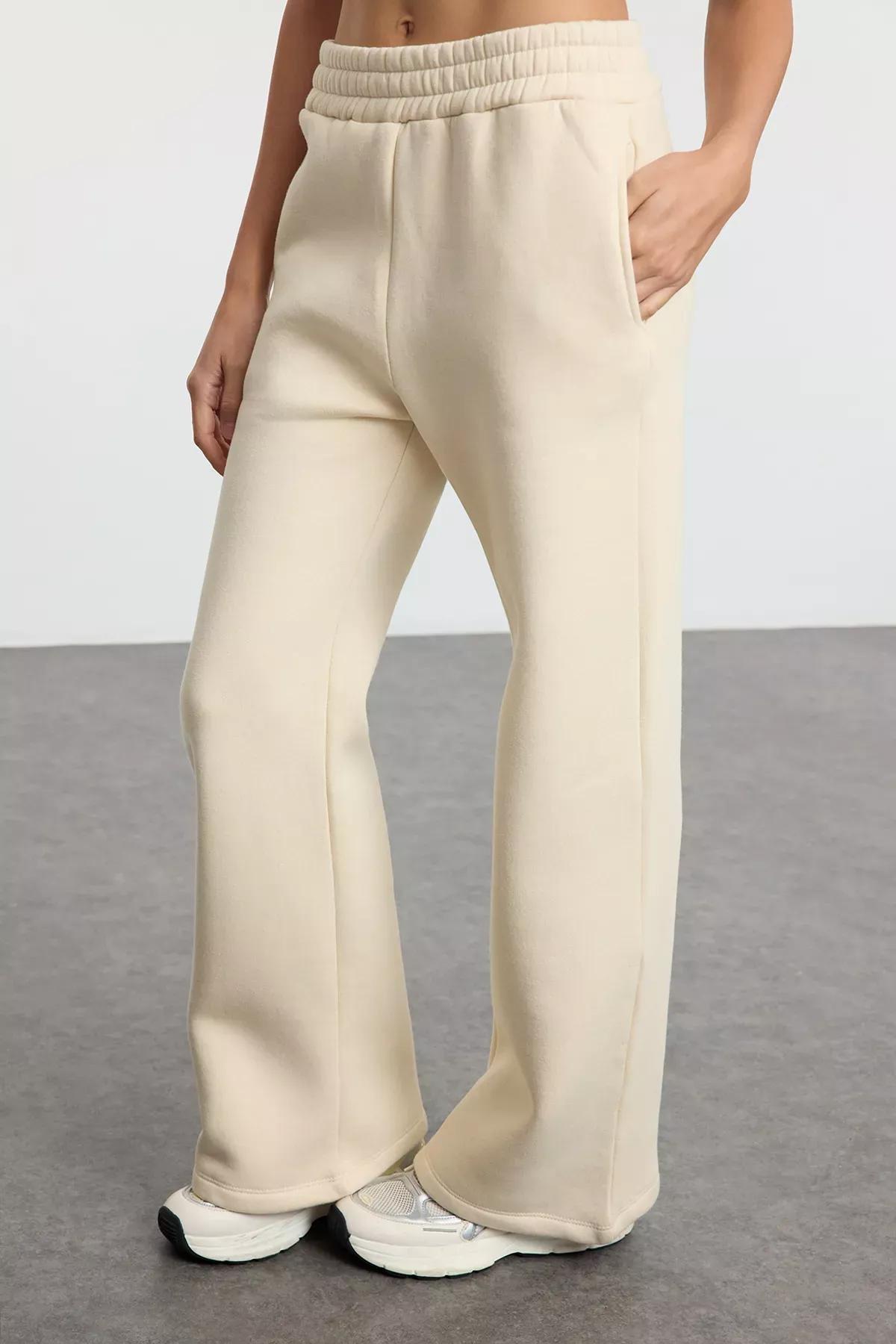 Beige Zippered Fleece Tracksuit, STONE, large image number 3