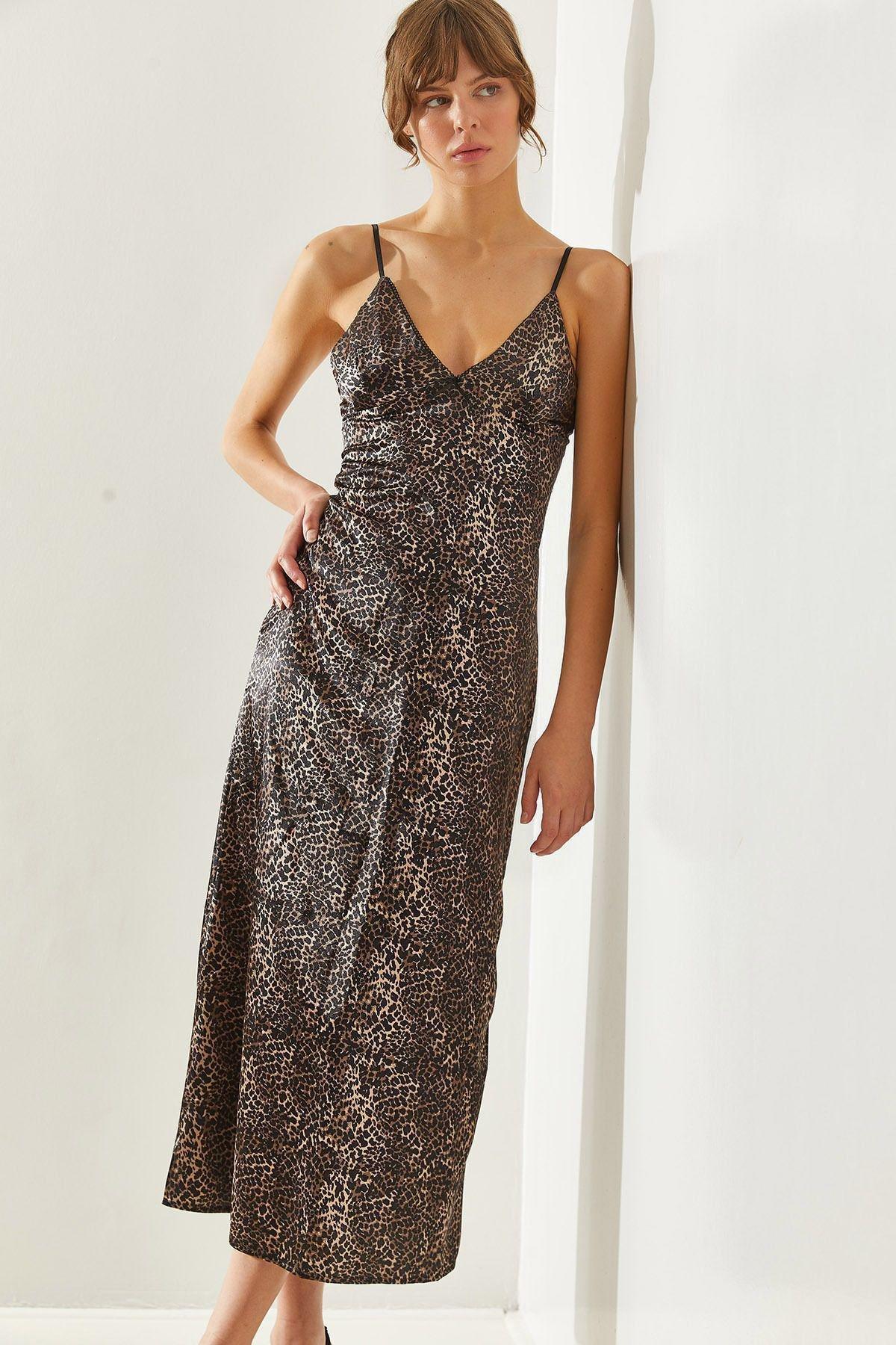 Animal Print Slip Maxi Dress 60251259, , large image number 0