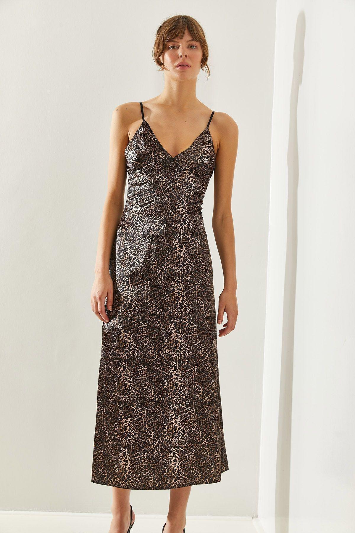 Animal Print Slip Maxi Dress 60251259, , large image number 3