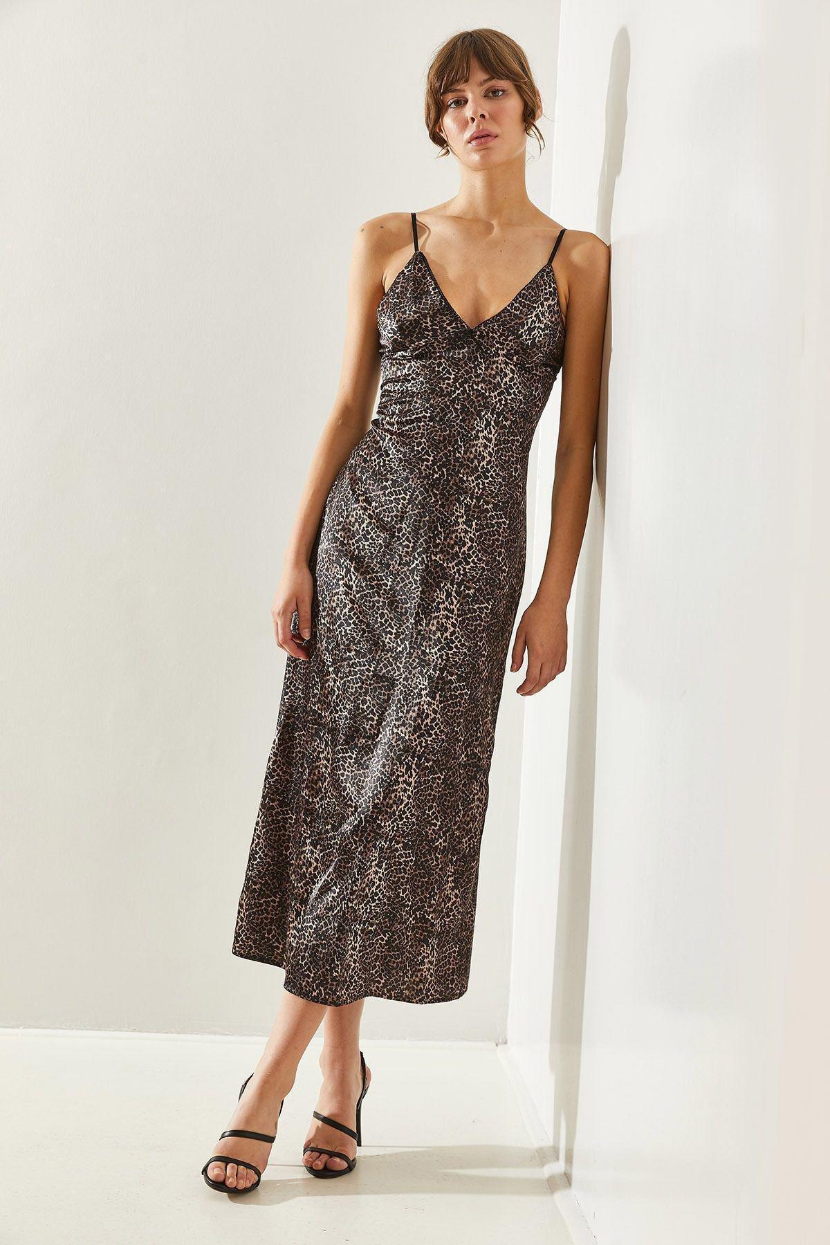 Animal Print Slip Maxi Dress 60251259, , large image number 4