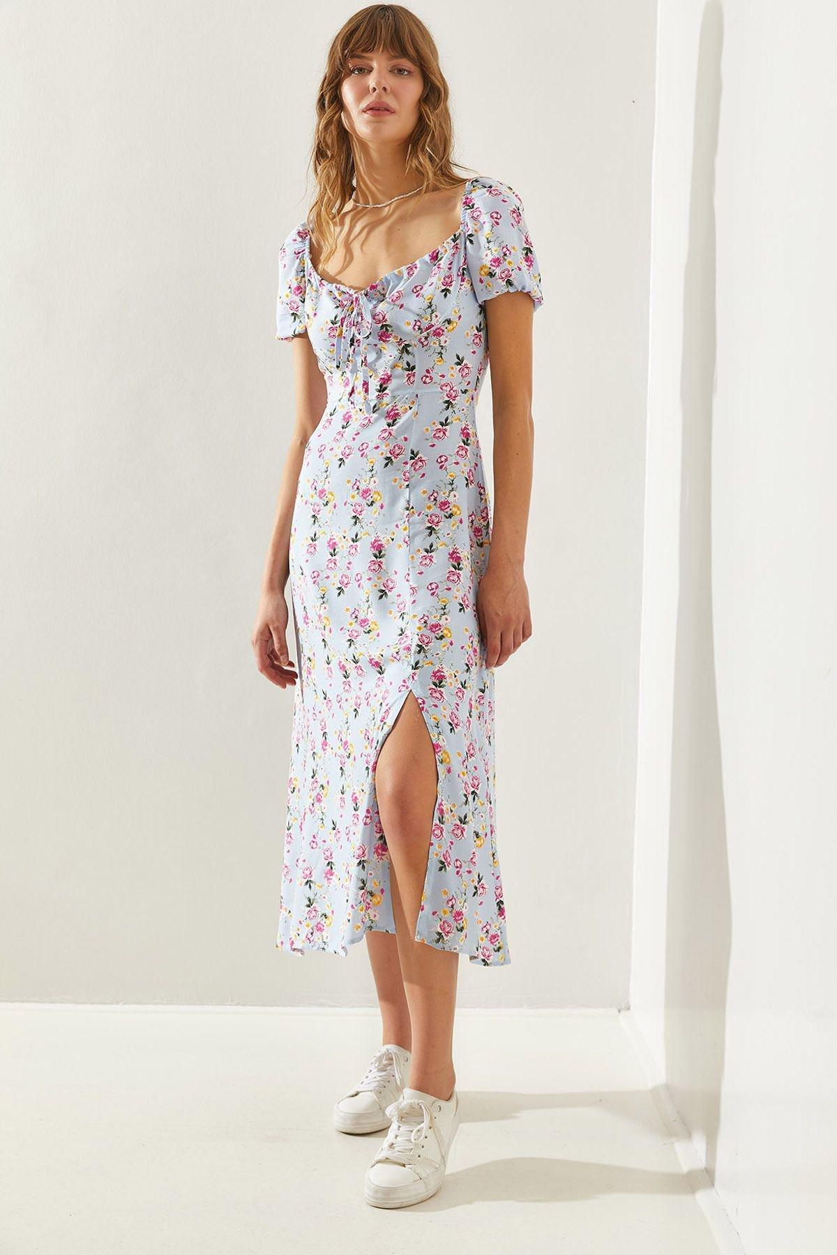Floral Milkmaid Midi Dress, , large image number 0