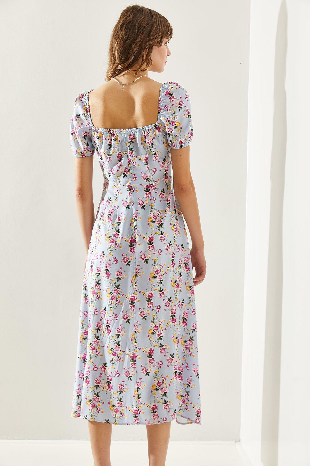 Floral Milkmaid Midi Dress, , large image number 1