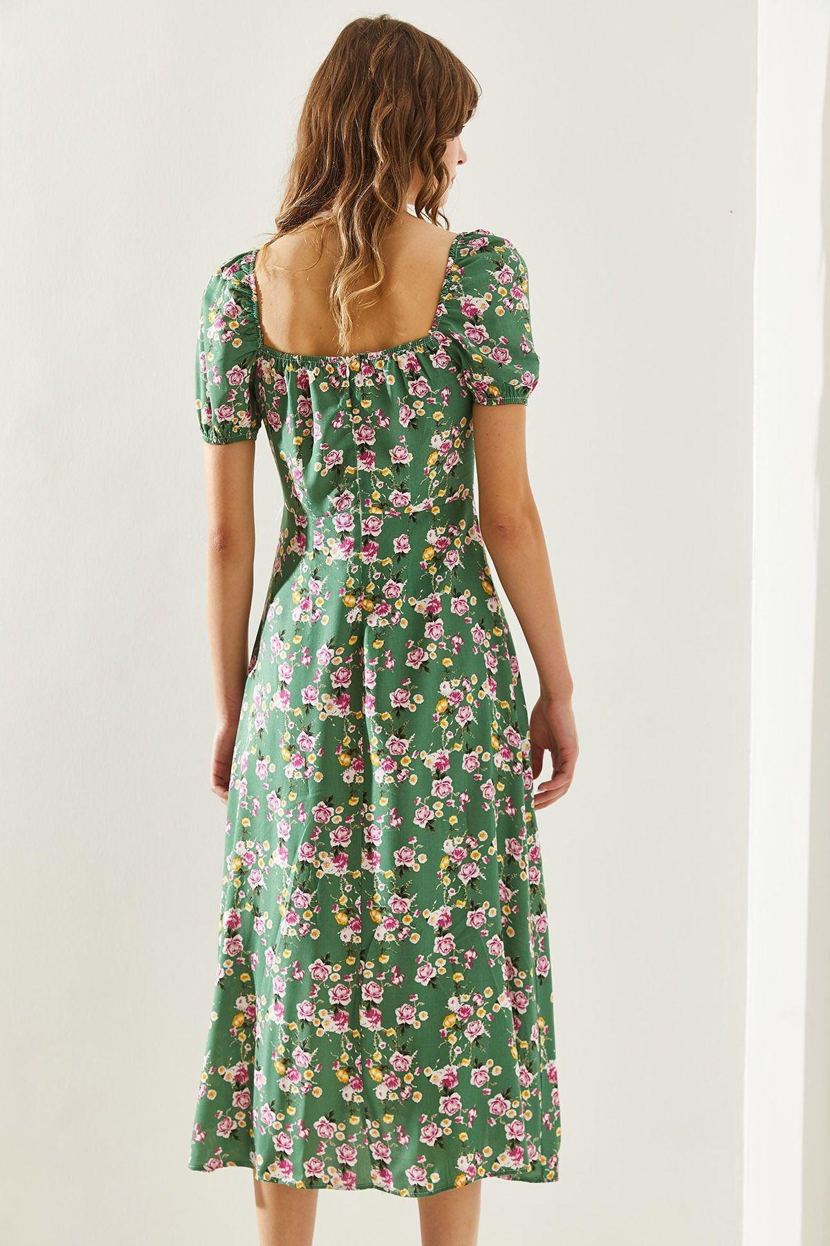 Floral Milkmaid Midi Dress, , large image number 1