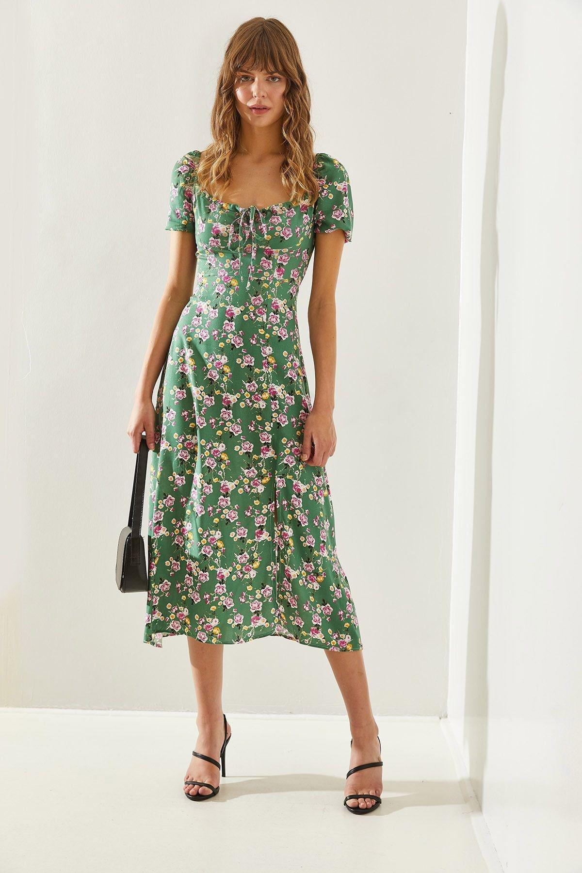 Floral Milkmaid Midi Dress, , large image number 2