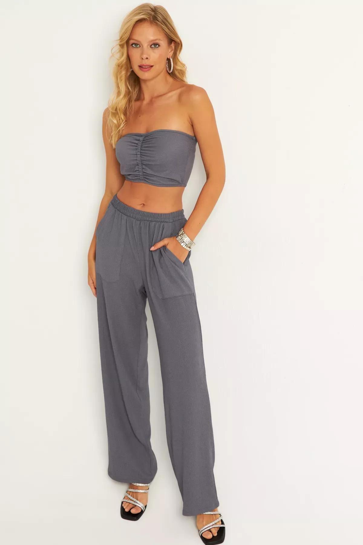 Grey Bottom-Top Sweater Set, Grey, large image number 2
