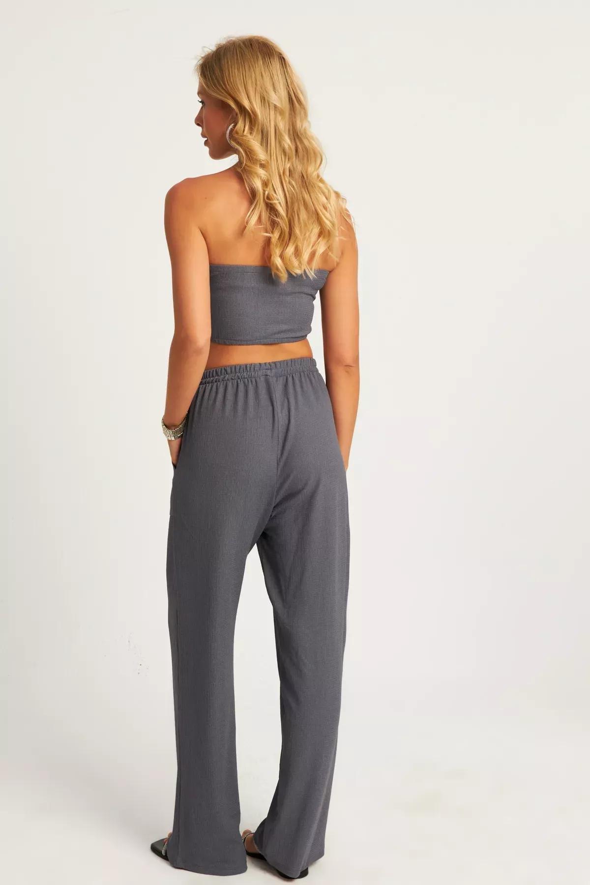 Grey Bottom-Top Sweater Set, Grey, large image number 4