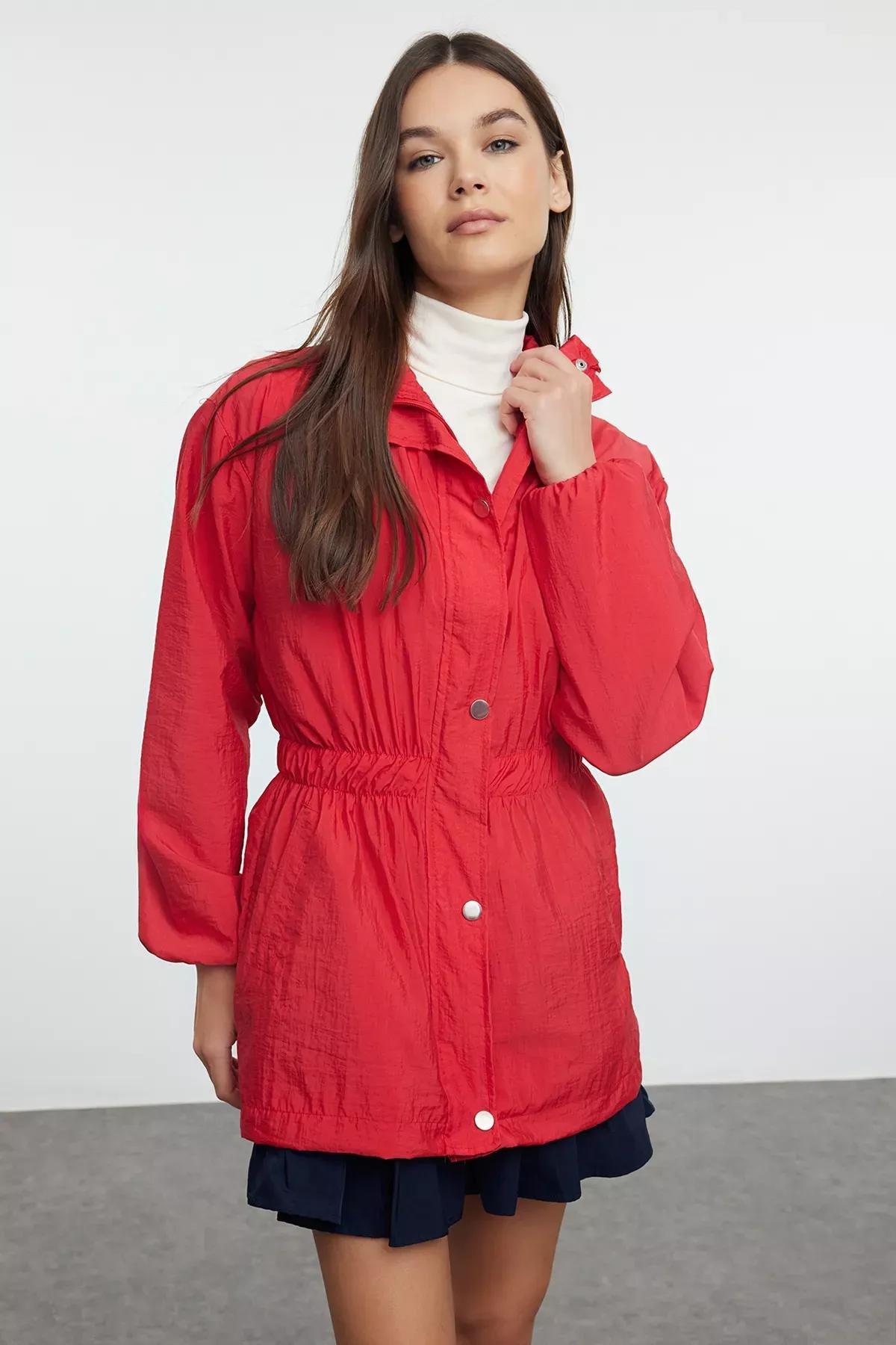 Red Oversize Thin Windbreaker, , large image number 0