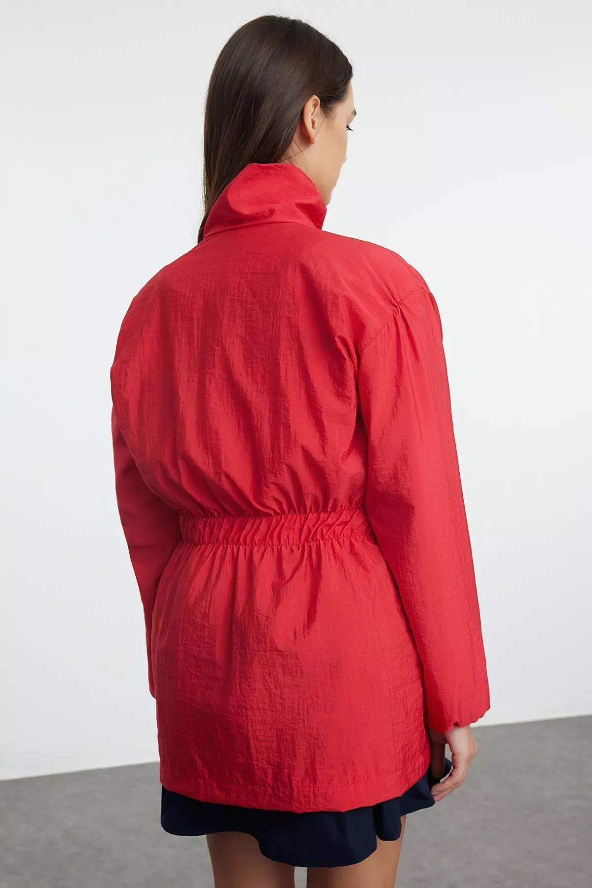 Red Oversize Thin Windbreaker, , large image number 4