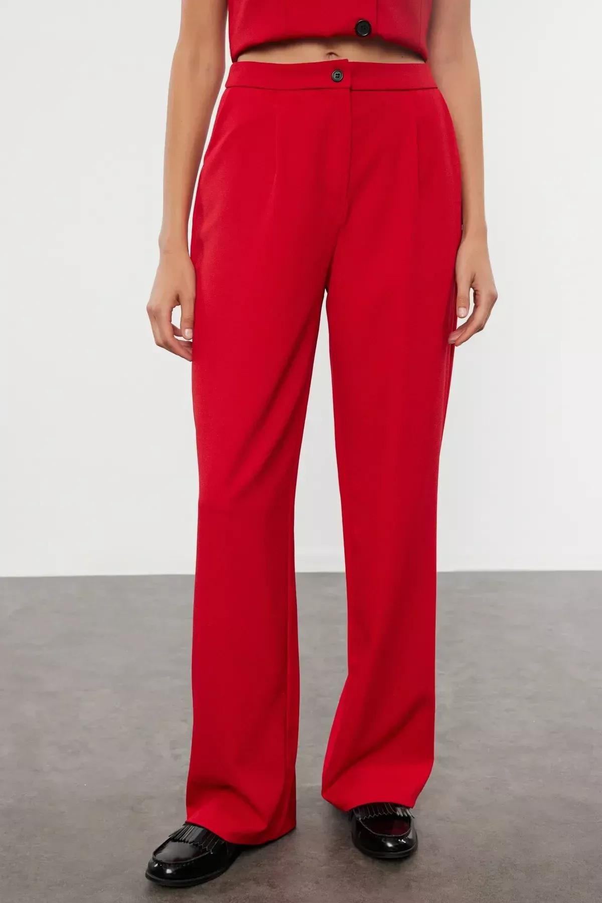 Red Bottom-Top Set Plain Co-Ords, Red, large image number 4
