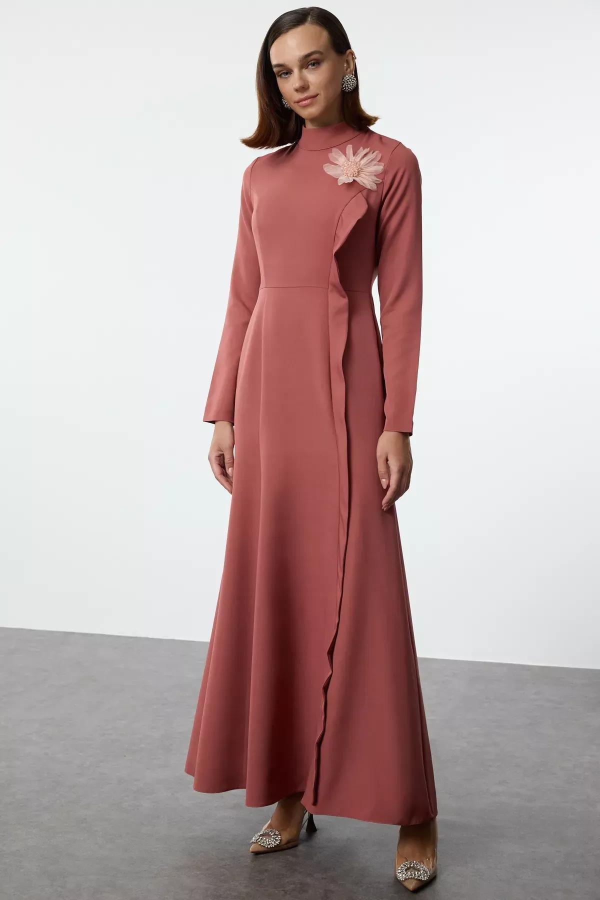 Pink Applique Occasionwear Dress, Dried rose, large image number 0