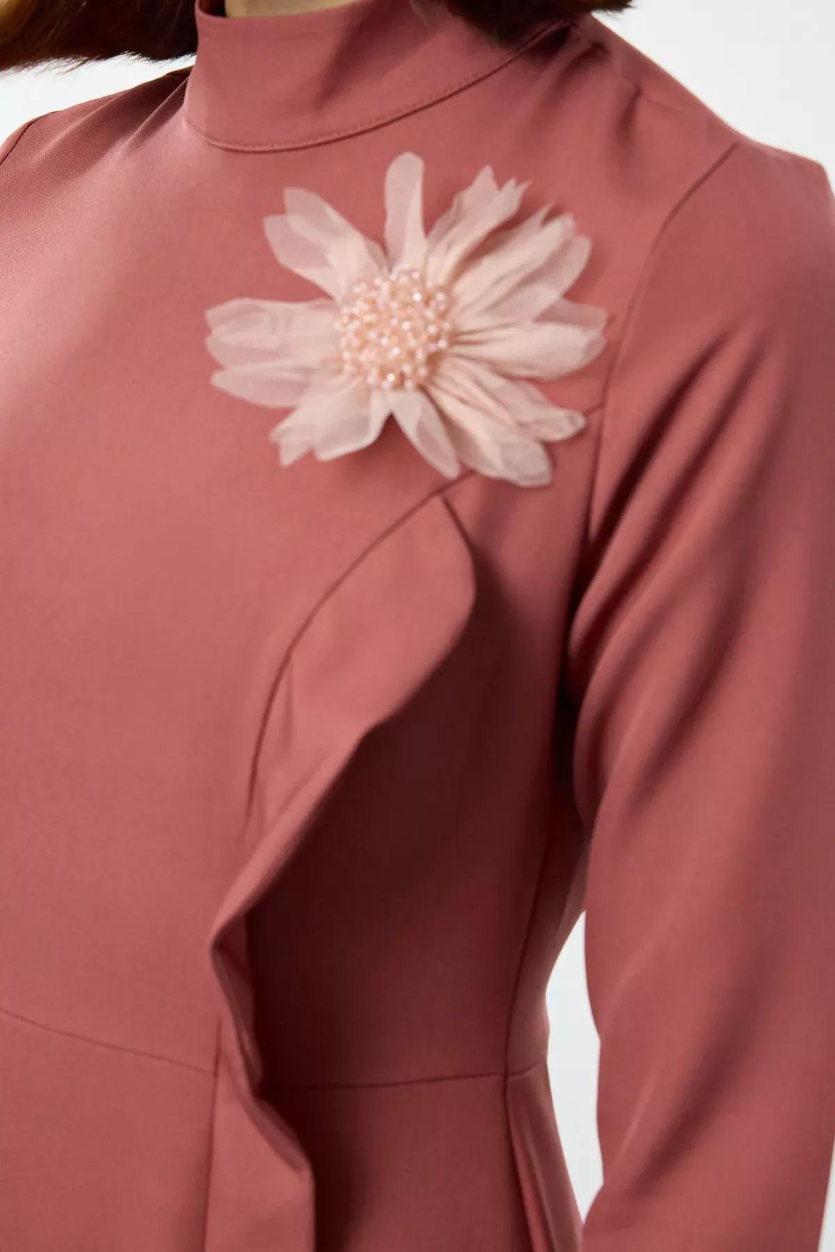 Pink Applique Occasionwear Dress, Dried rose, large image number 3