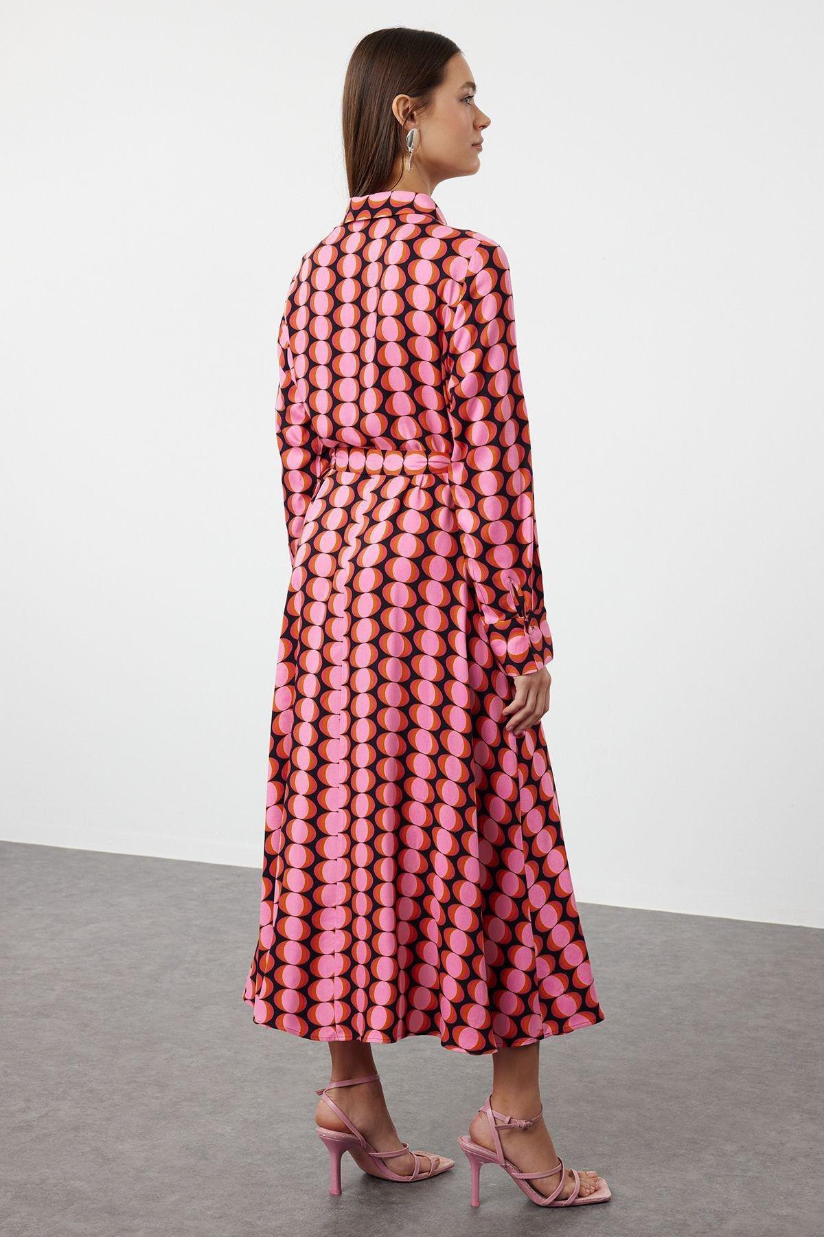 Multicolored Polka Dot Retro Midi Dress, , large image number 4
