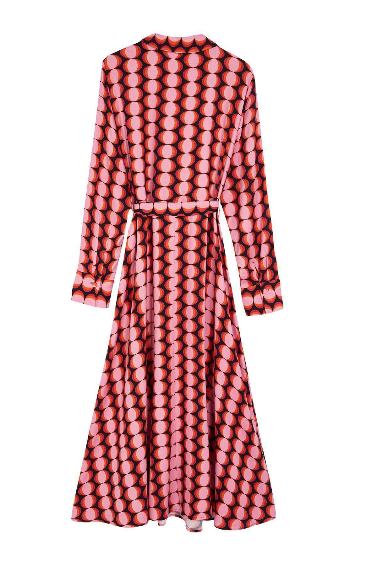 Multicolored Polka Dot Retro Midi Dress, , large image number 5