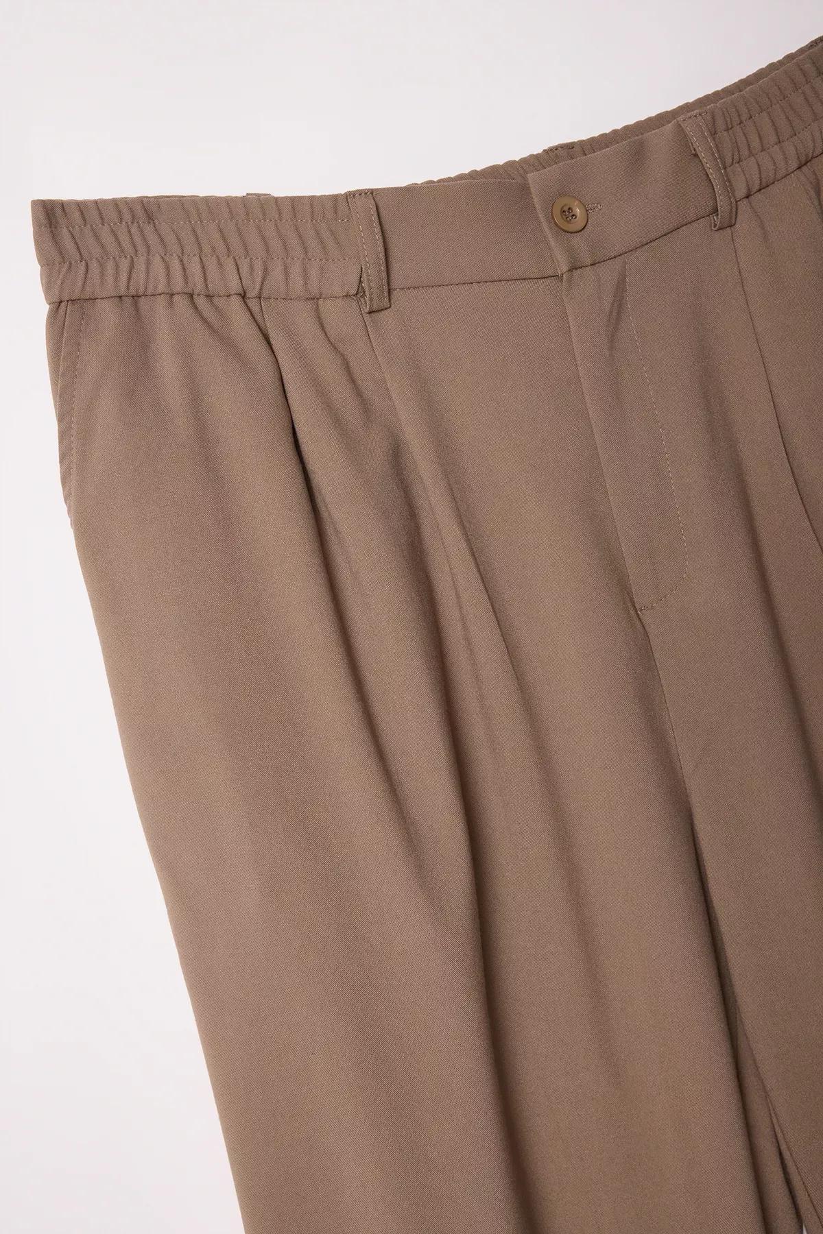Beige Plus-Size  Wide Leg Trousers, , large image number 1
