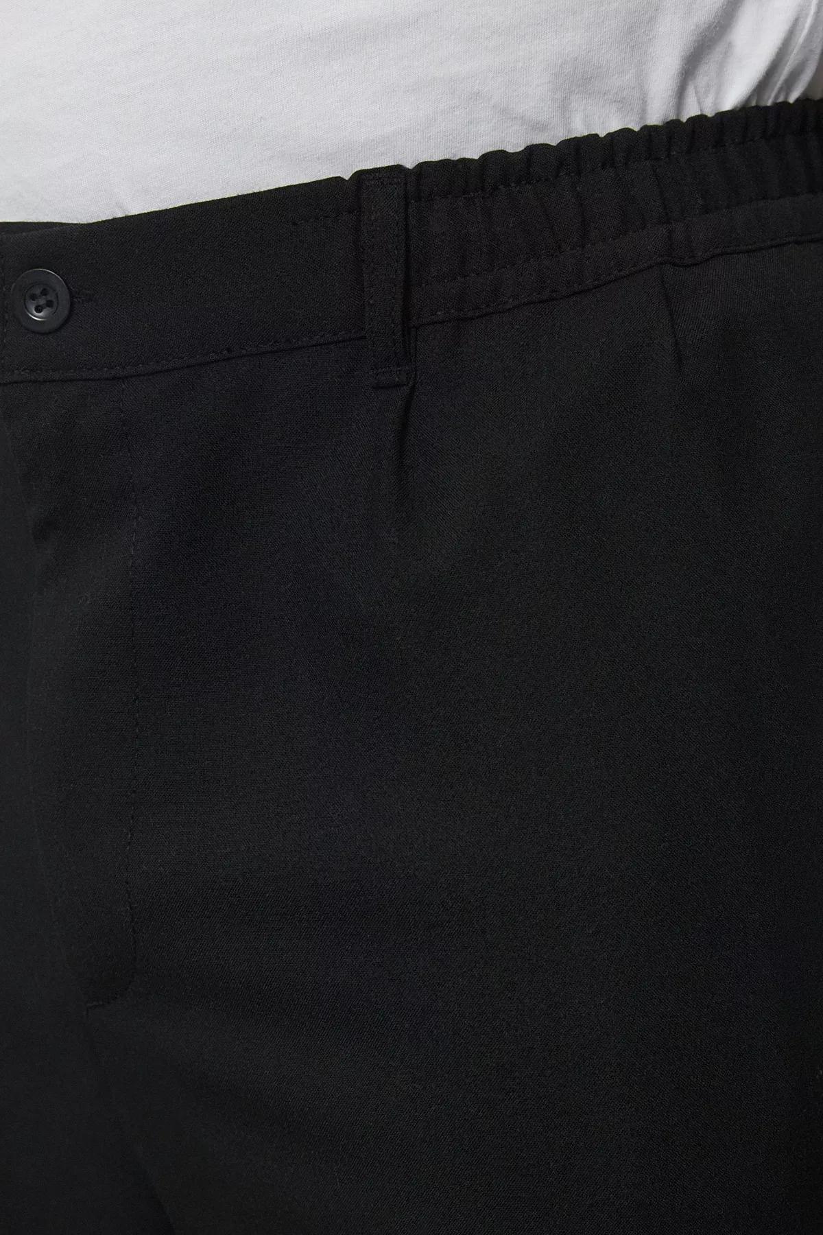 Black Wide Leg Fabric Trousers, , large image number 1