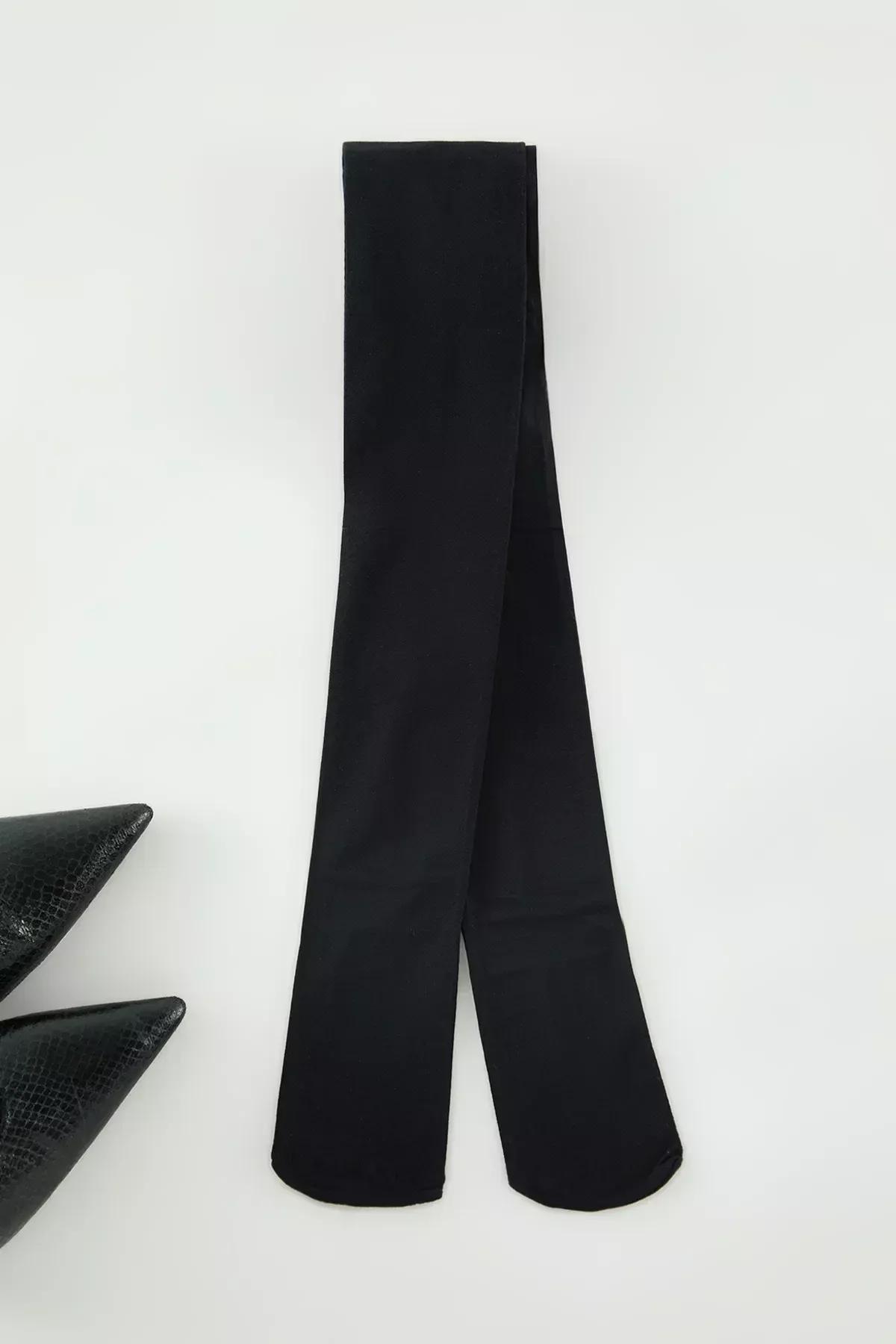 Black Slimming Plus Size Pantyhose, BLACK, large image number 6