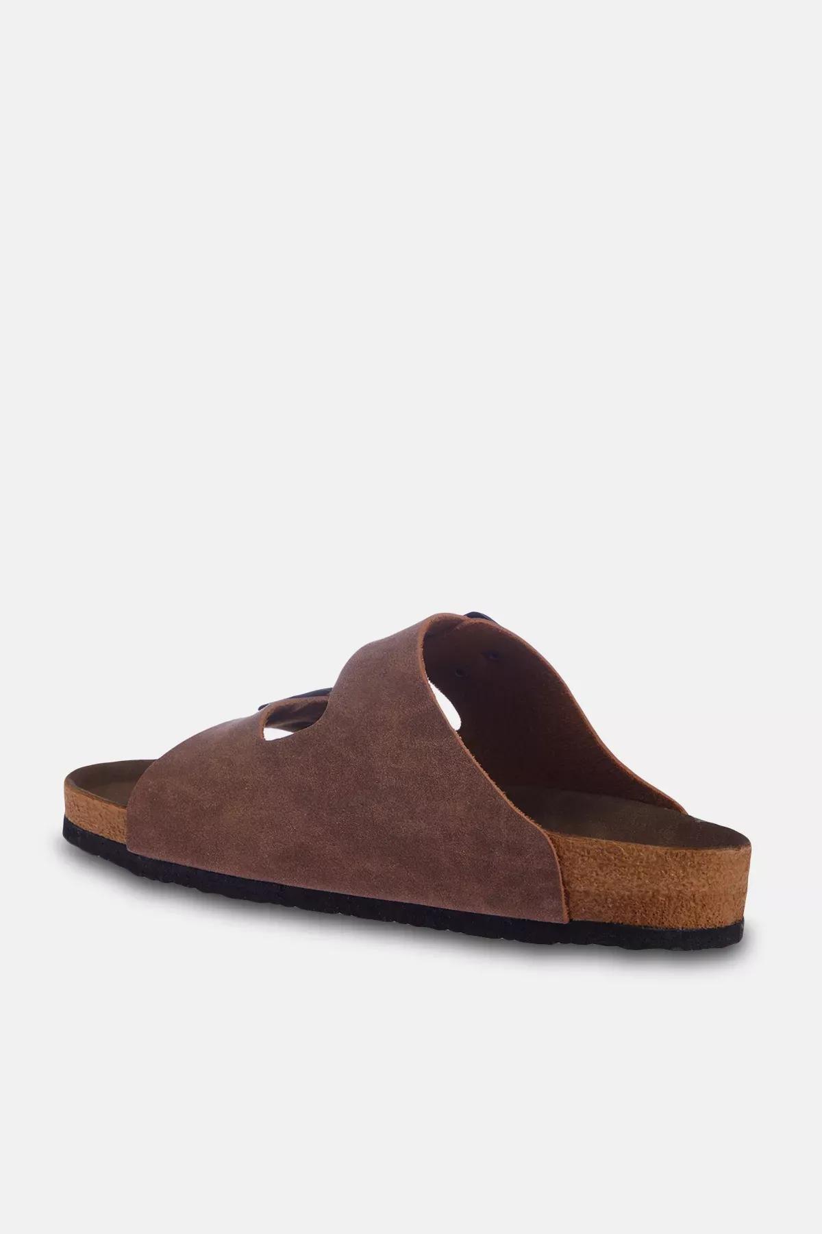 Brown double buckle slippers, , large image number 3