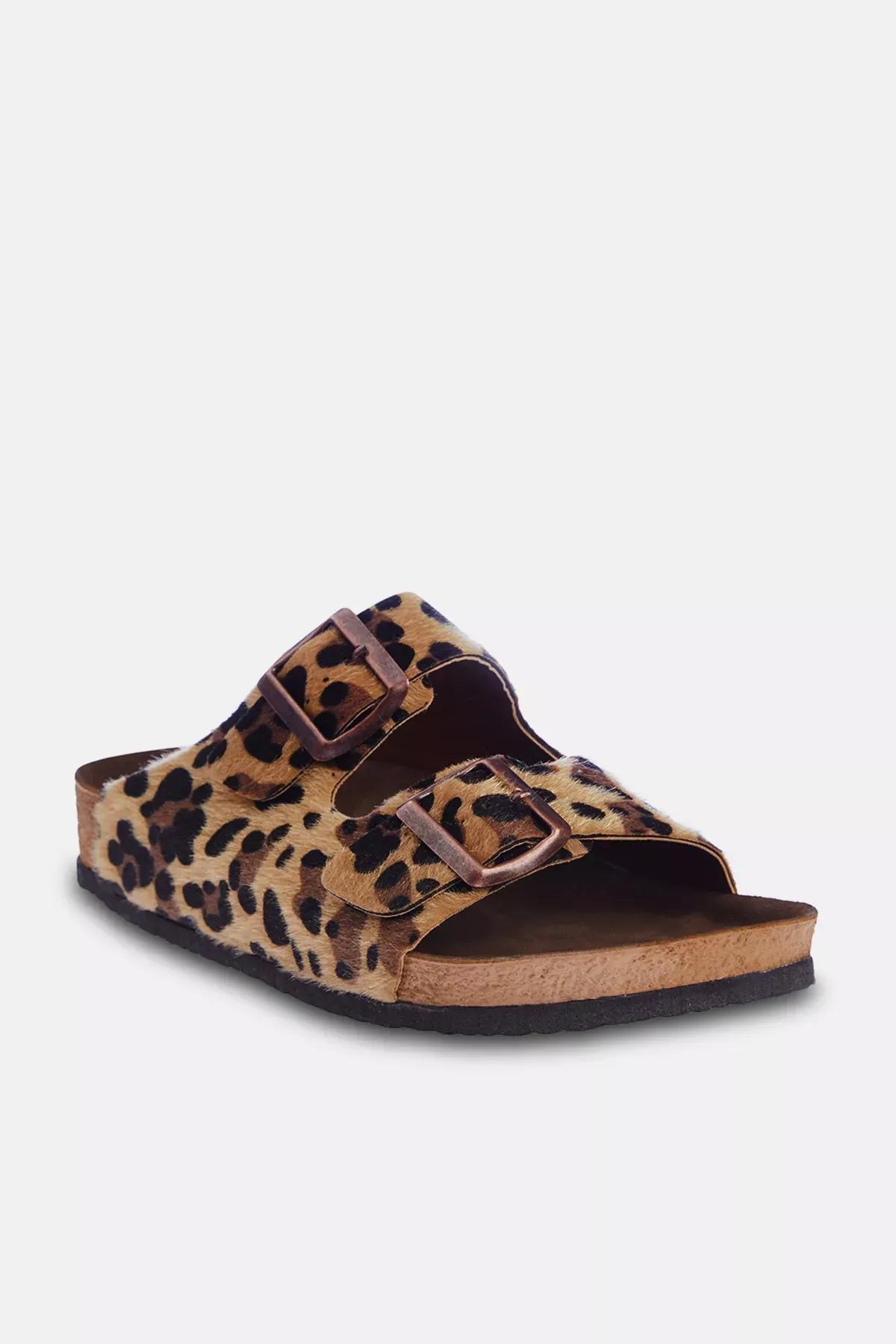 Multicolour leopard brown slippers, , large image number 4
