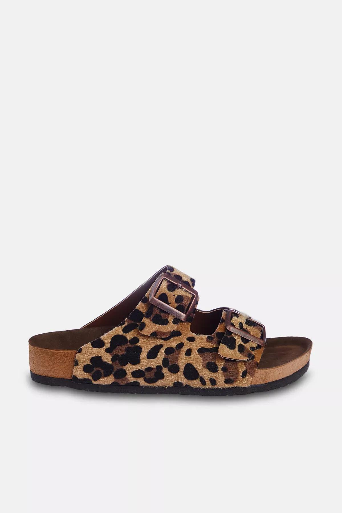 Multicolour leopard brown slippers, , large image number 5